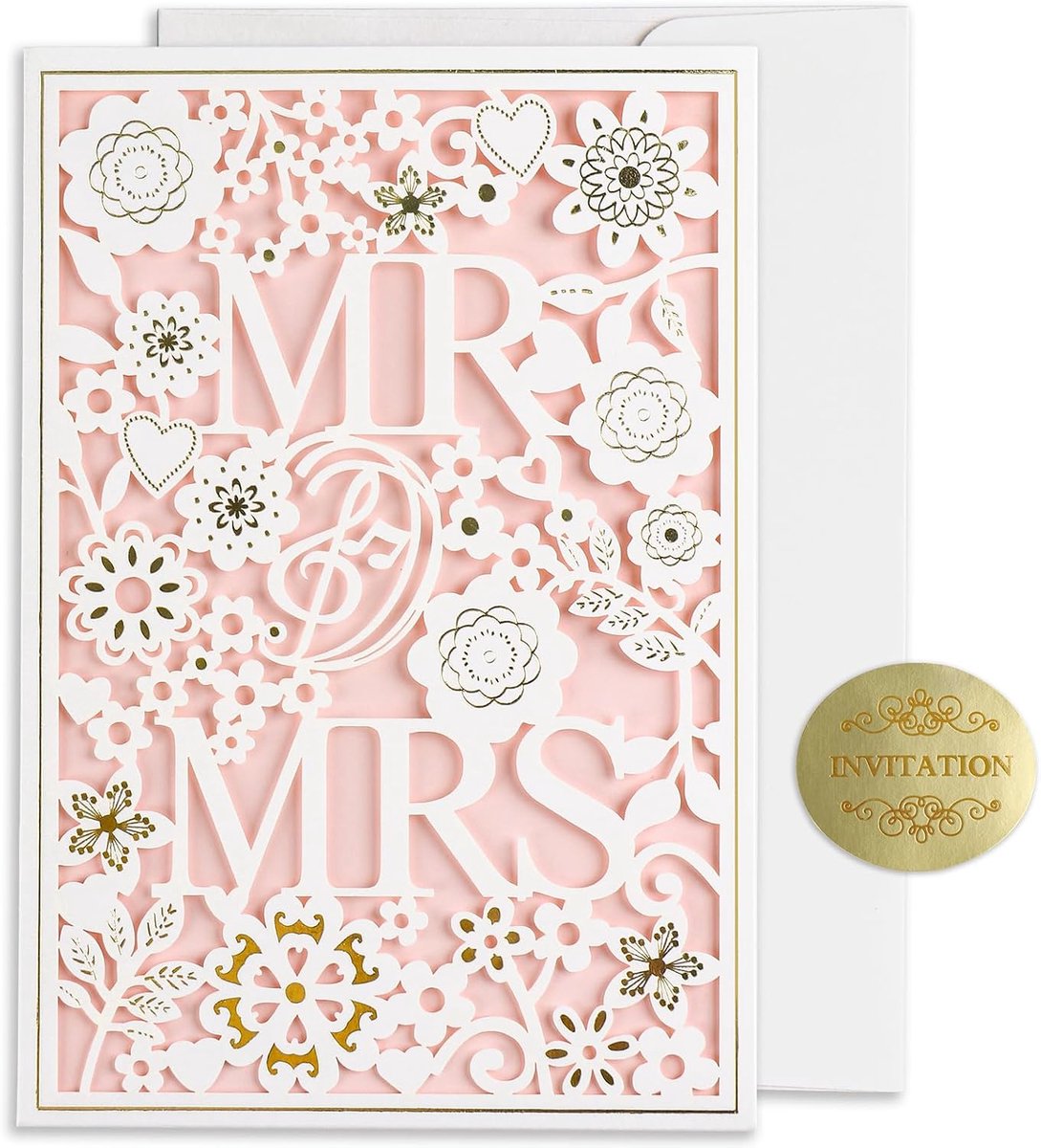 Wedding Card with Envelope for Wedding, Packaging, Greeting Card, Lucky Greeting Card, Wedding Invitations, Signature - ShopVlot