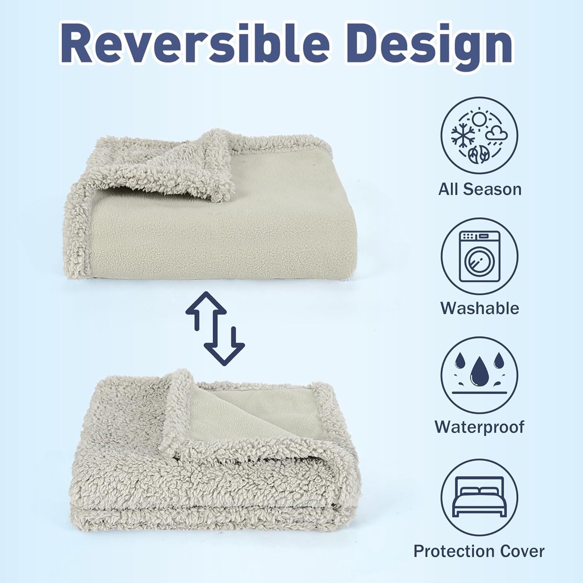 Catalonia Classy Waterproof Pet Blanket, Plasma Resistant Dog Blanket for Sofa Bed, Soft Reversible Furniture - ShopVlot