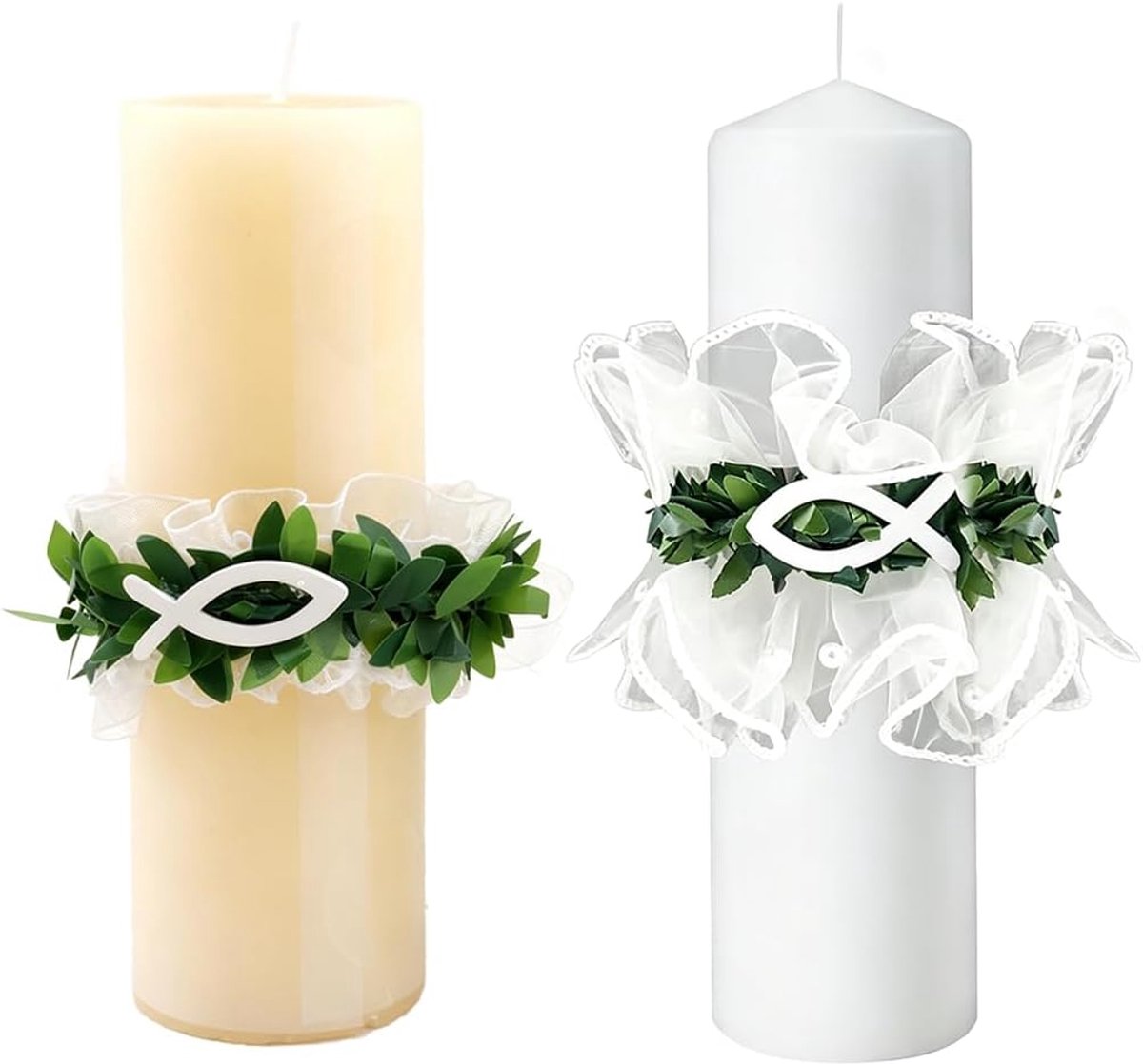 Druppelbescherming, communiekaars, set van 2 stuks, druppelhouder, communiekaars, doopkaars, druppelbescherming - ShopVlot