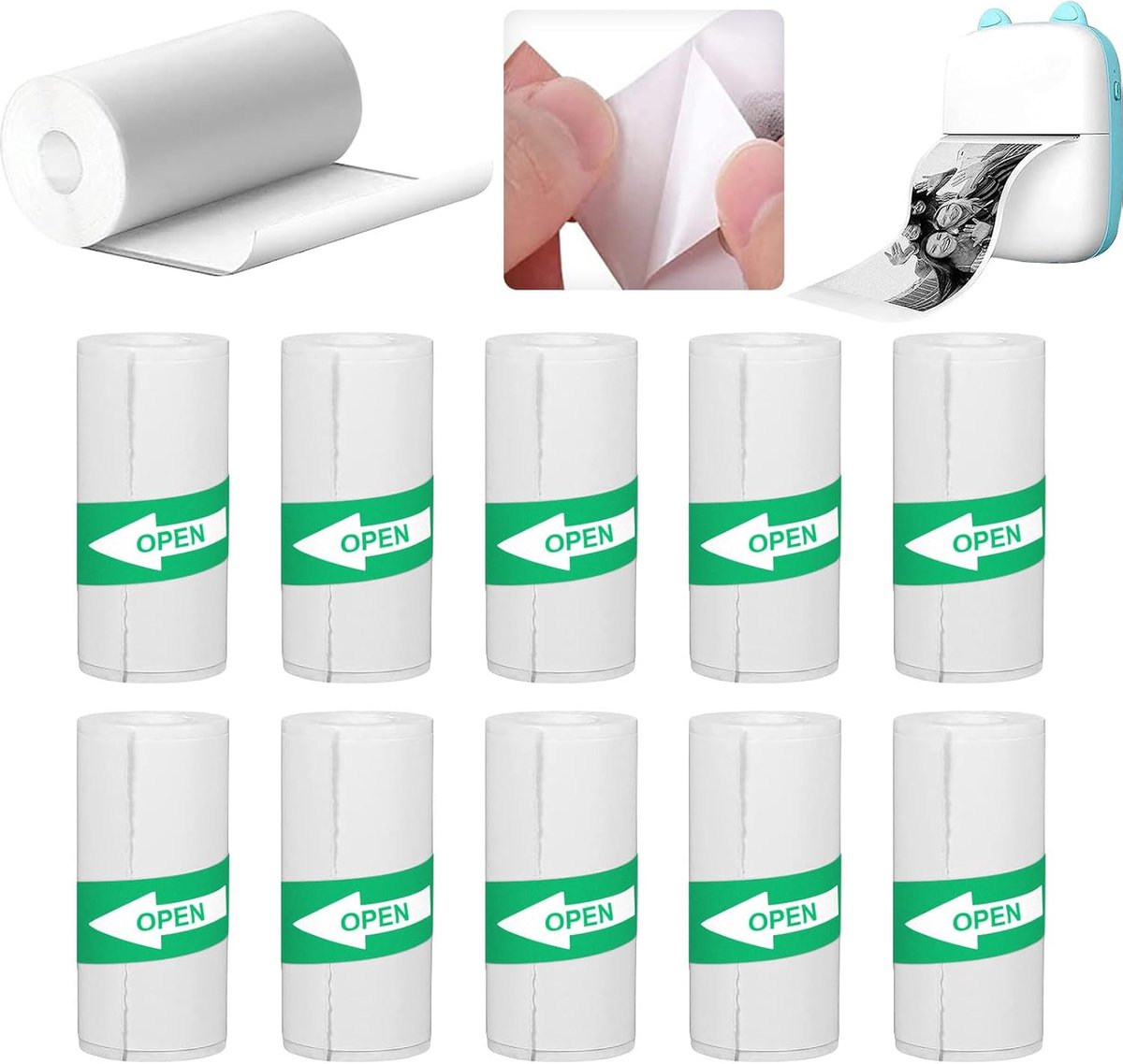 Thermal Rolls Self-Adhesive Stickers, Mini Paper, 57 x 25 mm, Thermal Labels, Thermal Paper for Kids, Instant Camera - ShopVlot
