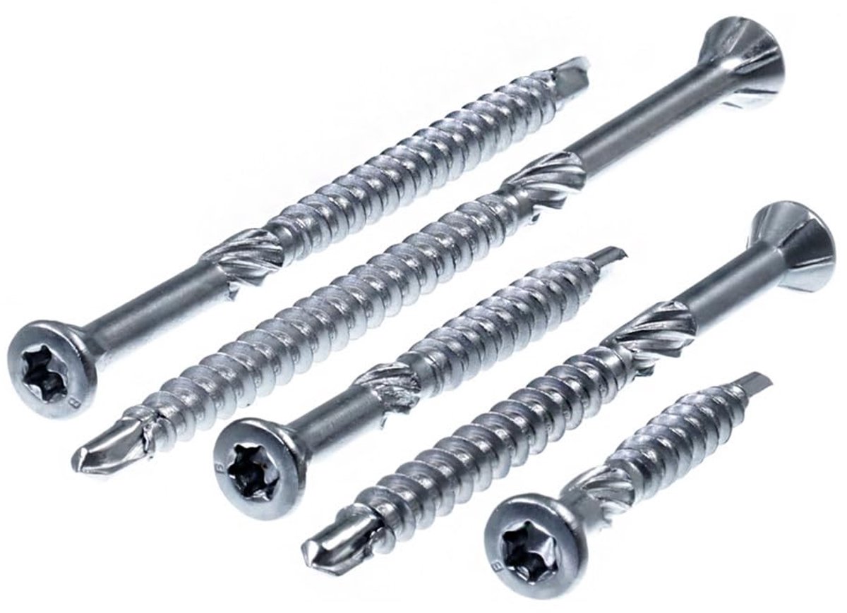 SECCARO Wood construction screw with decorative head 4 x 45 mm, stainless steel C1, drill tip and shell ribs - ShopVlot