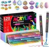 120-Kleuren Acrylverfpotloden - Acrylmarkers - Sneldrogend - voor Hout, Canvas, Stof, Glas, Metaal