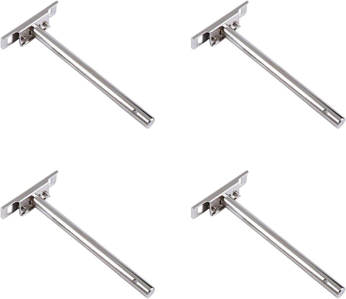 SnelShoppen - Verborgen Zwevende Planksteun Plankdrager 12x159mm voor Zware Lasten - Onzichtbaar Staal - 4 Stuks voor Wandmontage - Max 25 kg Draagver