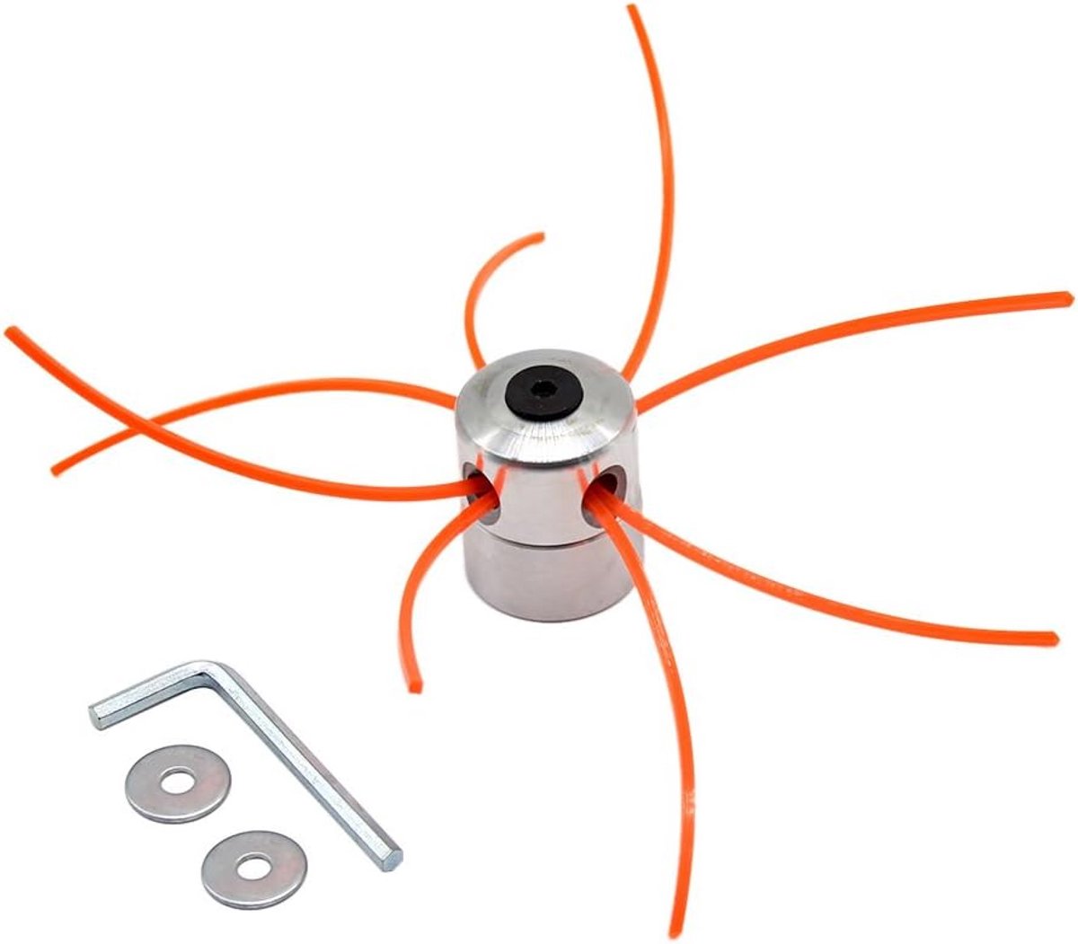 SnelShoppen - Aluminium Trimmerkop met Dubbele Nylon Draad, Geschikt voor Benzine Bosmaaier, 3mm Dikte, Geschikt voor M10, M12, M8, Ideaal voor Tuinon