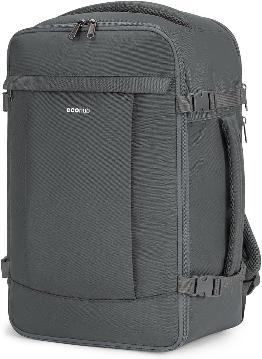 SnelShoppen - 20L Cabin Luggage Backpack voor Ryanair, 40x20x25cm, Waterdicht Anti-Diefstal, Ideale Reistas voor Vrouwen en Mannen, Gerecycled PET, Gr
