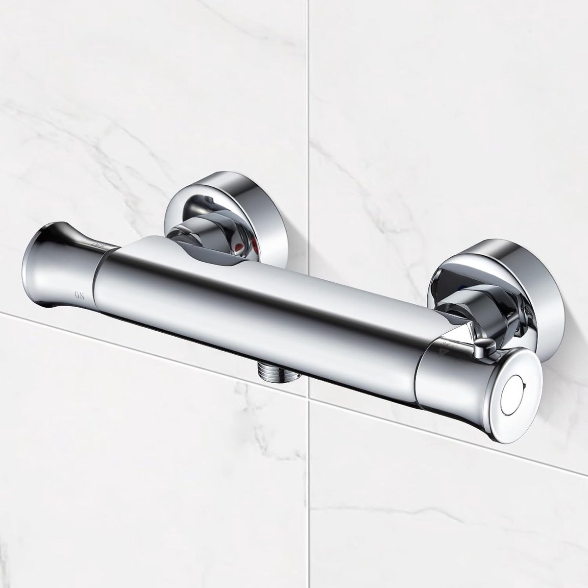 SnelShoppen - Thermostatische Douchekraan - Chroom Geplateerd Messing - 38°C Veiligheid Temperatuurbeveiliging - Perfect voor Badkamer