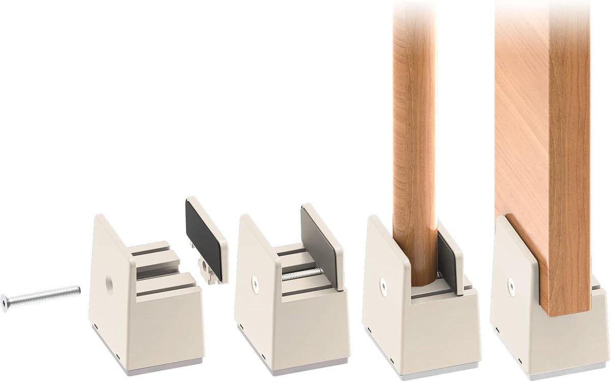 SnelShoppen - 5 cm Bed Raisers - Verstelbare Meubelverhogers - Robuuste Kunststof - 2 Stuks - Geschikt voor Sofas, Tafel, Stoelen - Tot 9000 kg - Perf