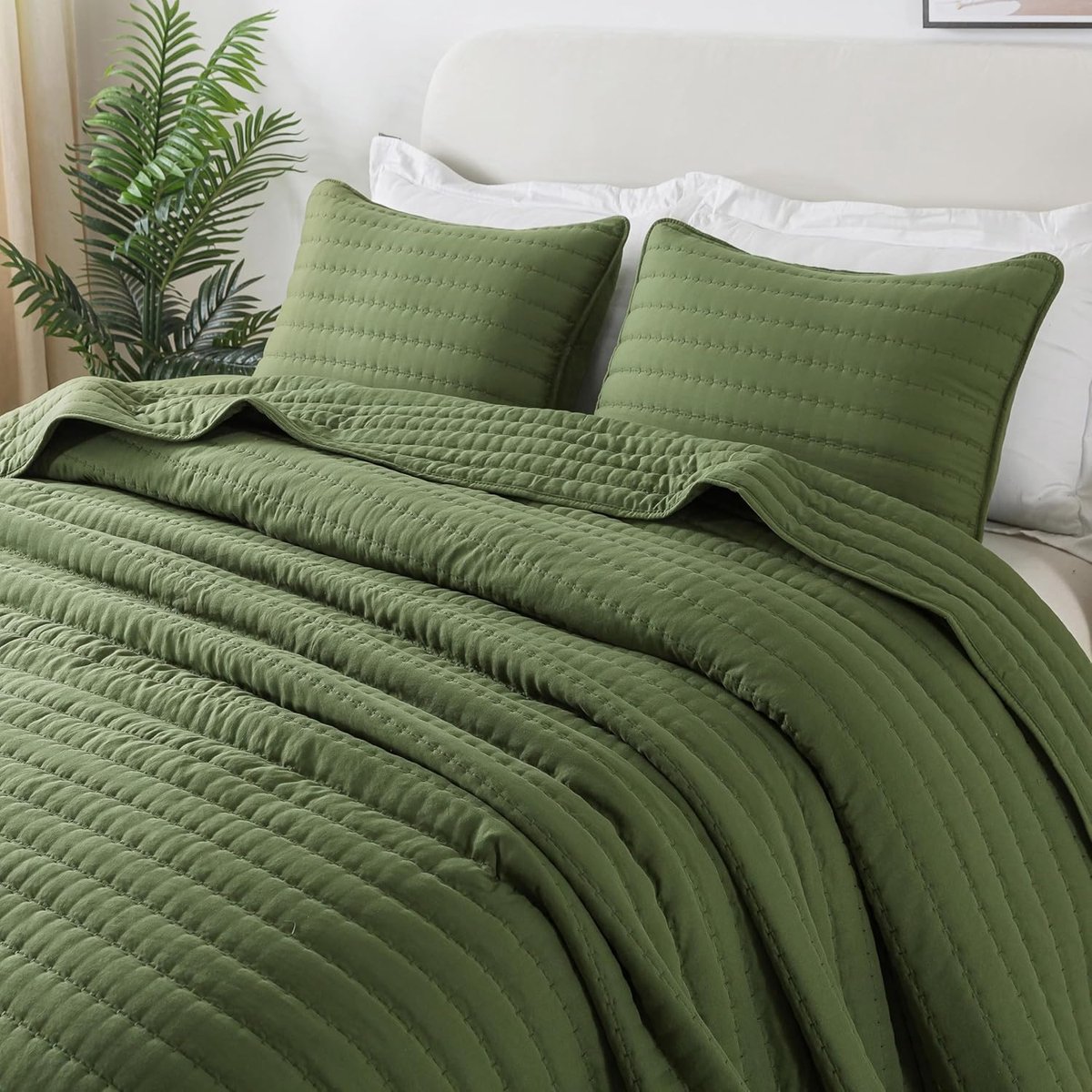 SnelShoppen - Luxe Bouti Beddeken 260 x 225 cm - Groene Microfibre Bedspread voor Zomer en Lente - Ademend, Zacht en Kreukvrij - Perfect voor Bed of B