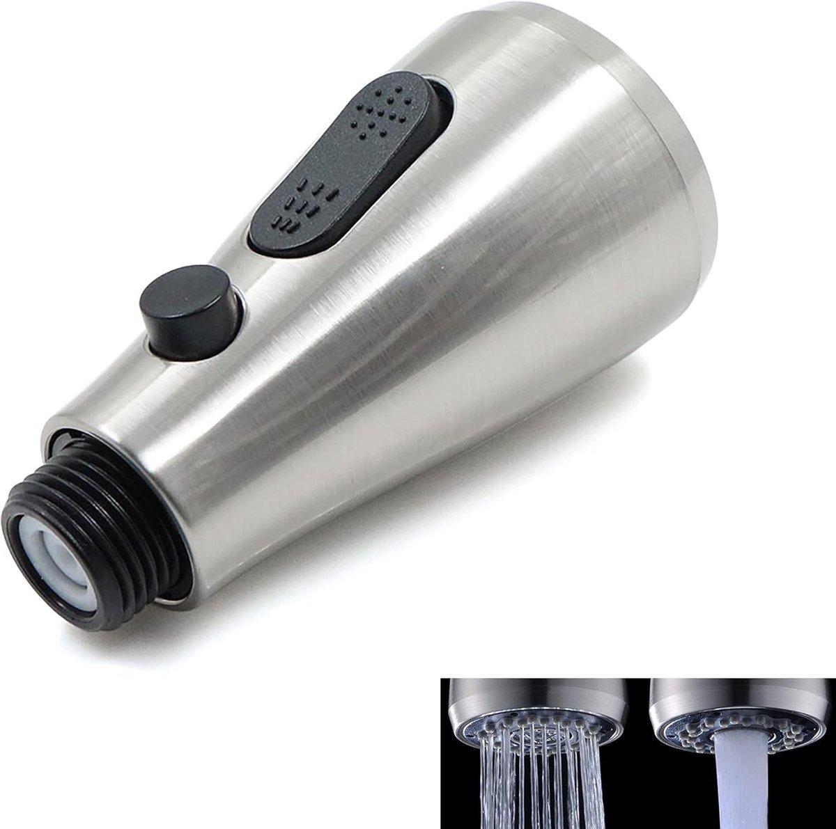SnelShoppen - Keukenkranen Vervangingskranen, Uittrekbare Kranen, Plastic Reservetop, Geborsteld Afwerking, 2 Schakelmodi (Spuiten, Doorstroom) met St