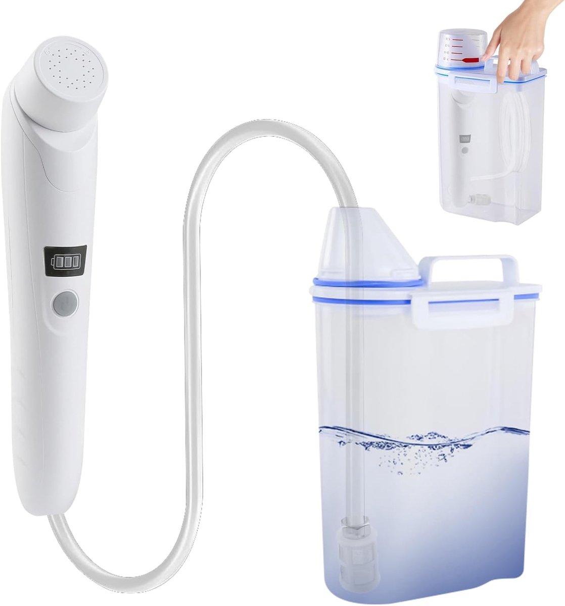 Thijox - Draagbare Bidet 2,5 L Elektrisch Reisbidet Handdouche voor Toilet, Outdoor, Camping, Handperineale Fles voor Dames en Kinderen - Wit