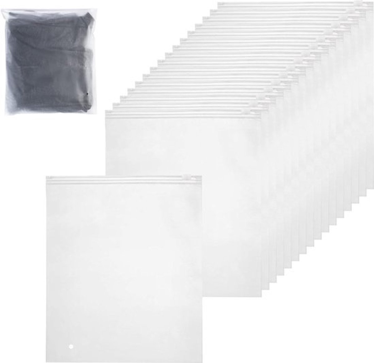 Hersluitbare Kledingzakken - 40 x 30 cm - Herbruikbare Plastic Ziplock Zakken - Ruimtebesparende Tas - Frosted Waterdichte Travel Organizer - 30 Stks-Verpakkingszakken-verpakkingszakken kleding