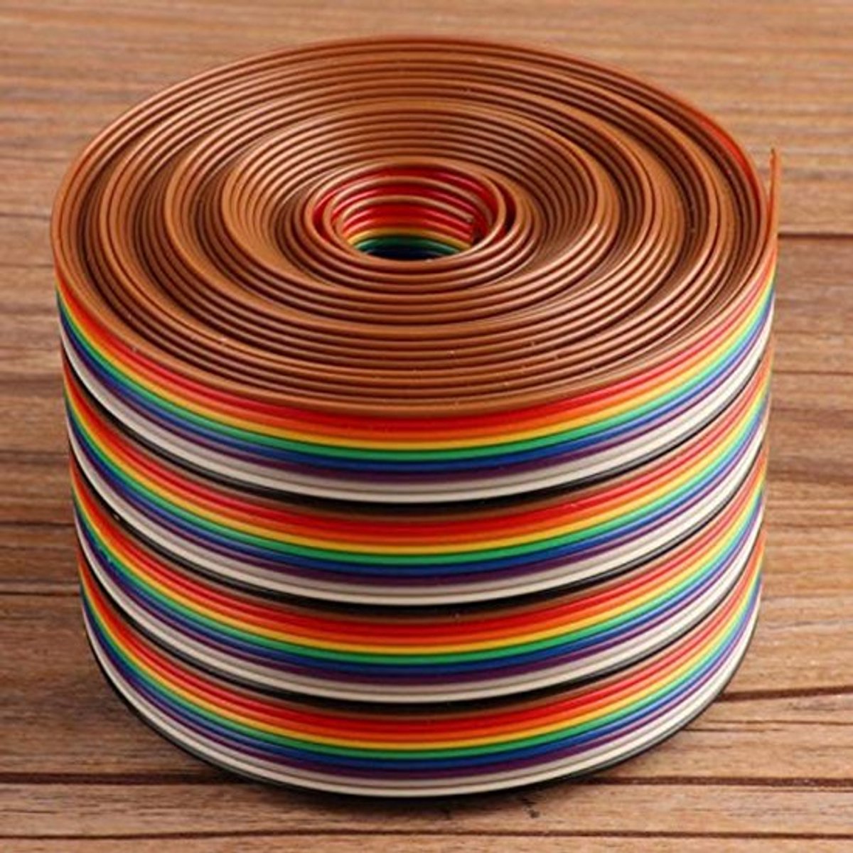 Kleurrijke 1.27mm afstand pitch kabel 40P regenboog platte ribbon kabel met draadbreedte 5cm(1m)