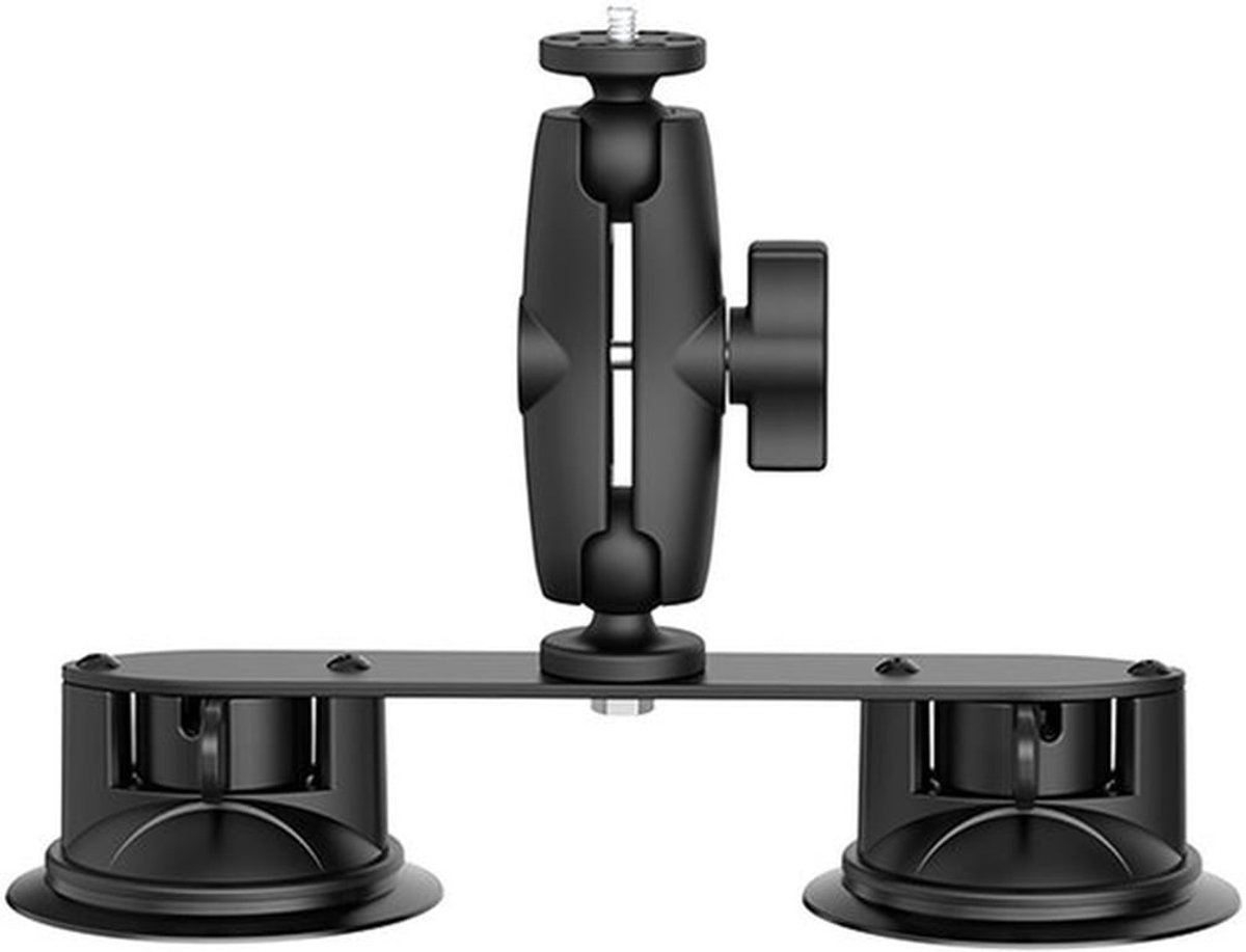 Geschikt voor 1/4" Schroef Zware Dubbele Zuignap Autohouder Geschikt voor GoPro DJI Insta360