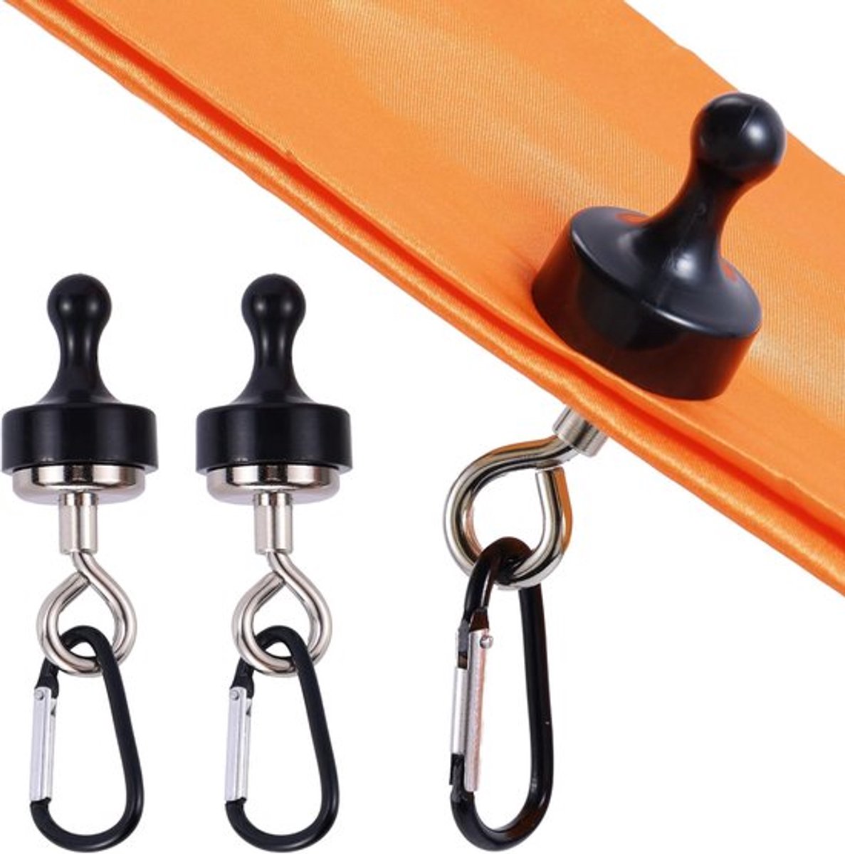 Magnetische Haken - Magneetclips Hanger - Tent Organiseren - Sterke Neodymium Magneten - 2 stuks - Zwart