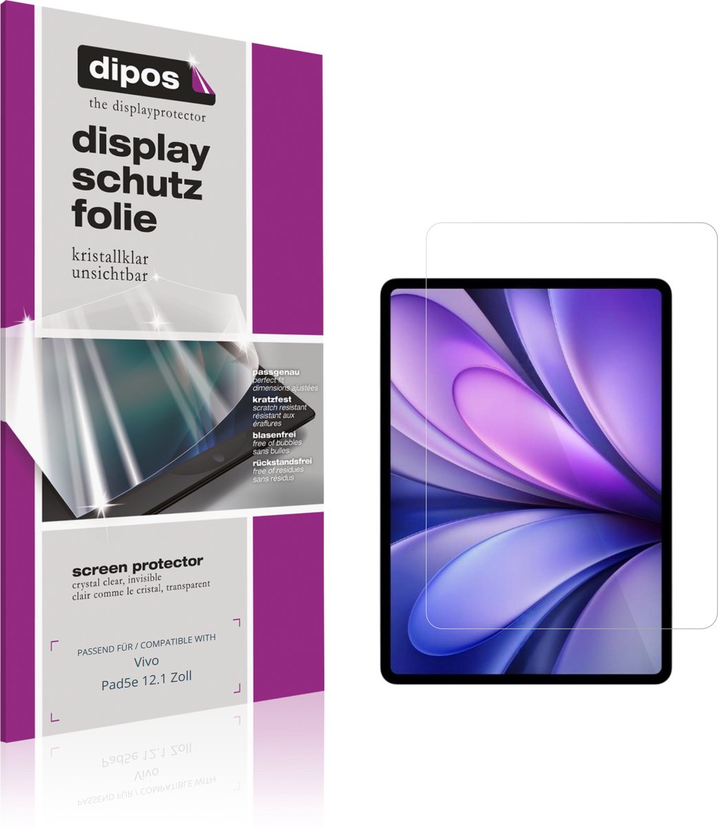 dipos – 2x Beschermfolie geschikt voor Vivo Pad5e 12.1 Zoll | Krasbestendige & heldere Screenprotector Ultra-Thin