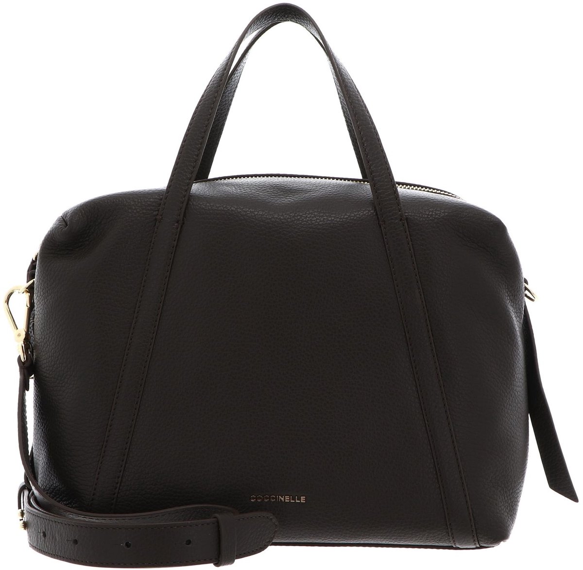 COCCINELLE Leren schoudertas handtas Nory Grained Leather Handbag Fango donkergroen