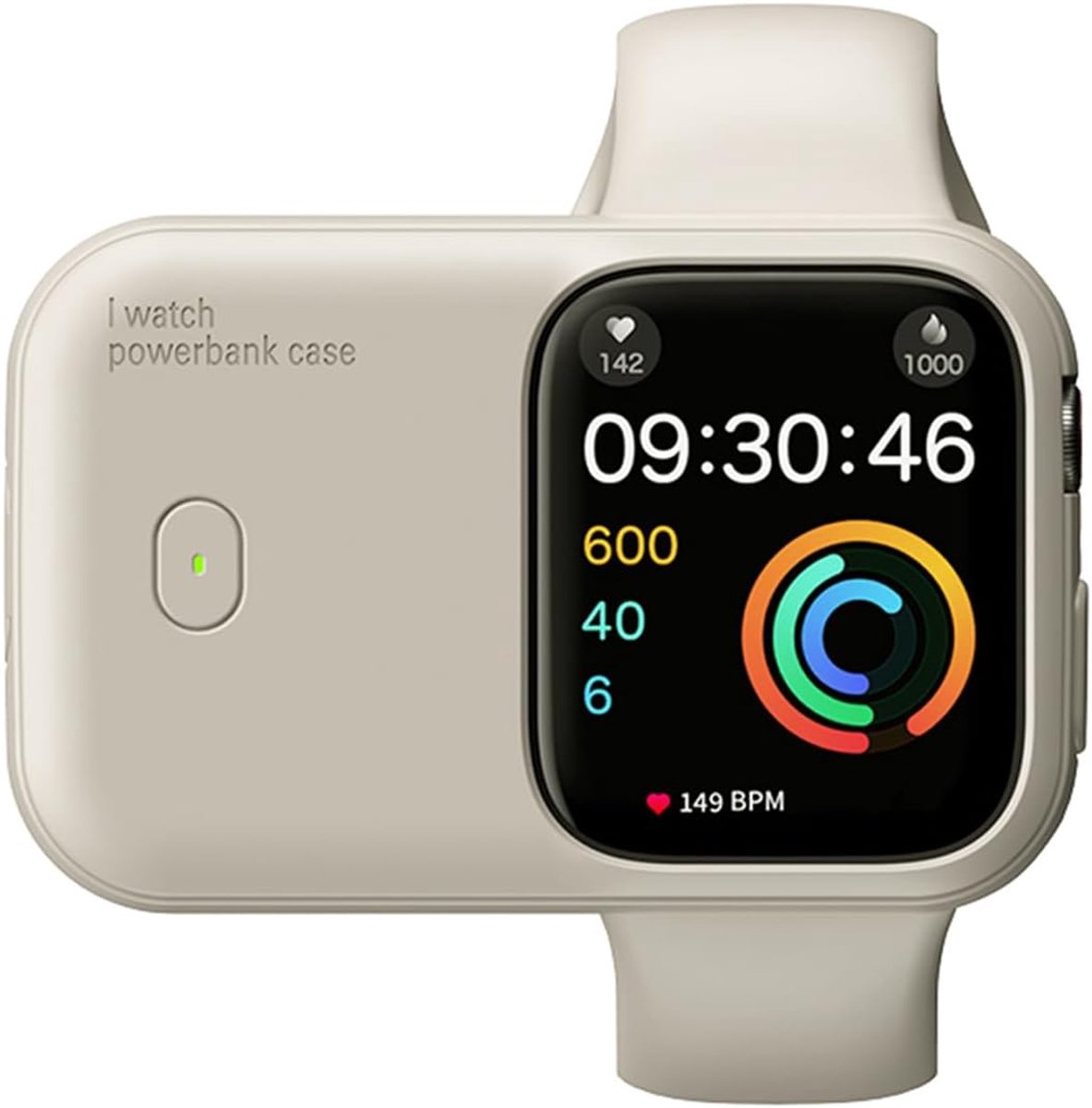 SnelShoppen - Draadloze Oplader voor Apple Watch - 1200mAh Power Bank voor Apple Watch 44/45mm Series 9/8/7/6/5/4 - Magnetische Inductie Opladen - Com