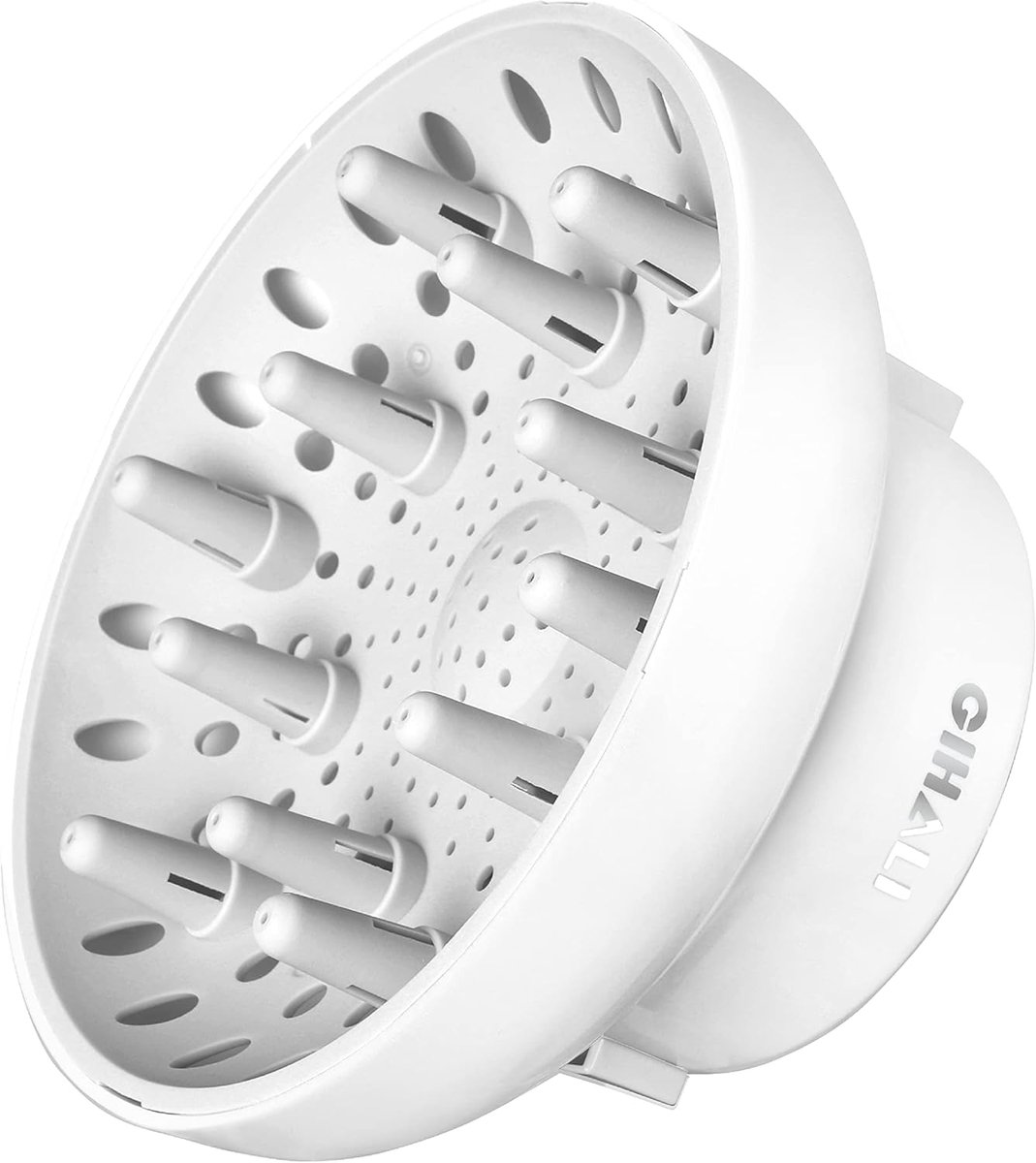 SnelShoppen - Universele Haardroger Diffuser voor Krullend of Golvend Haar, Flexibele Bevestiging, Geschikt voor Haardrogers 4.4-6.5 cm, Pareltint Wit