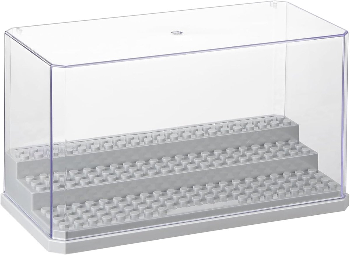 SnelShoppen - Acrylic Display Cabinet met 3 Planken, Stofdichte Vitrine voor Bouwblok Poppen en Figuren, Perfecte Presentatie, 18x9x10 cm