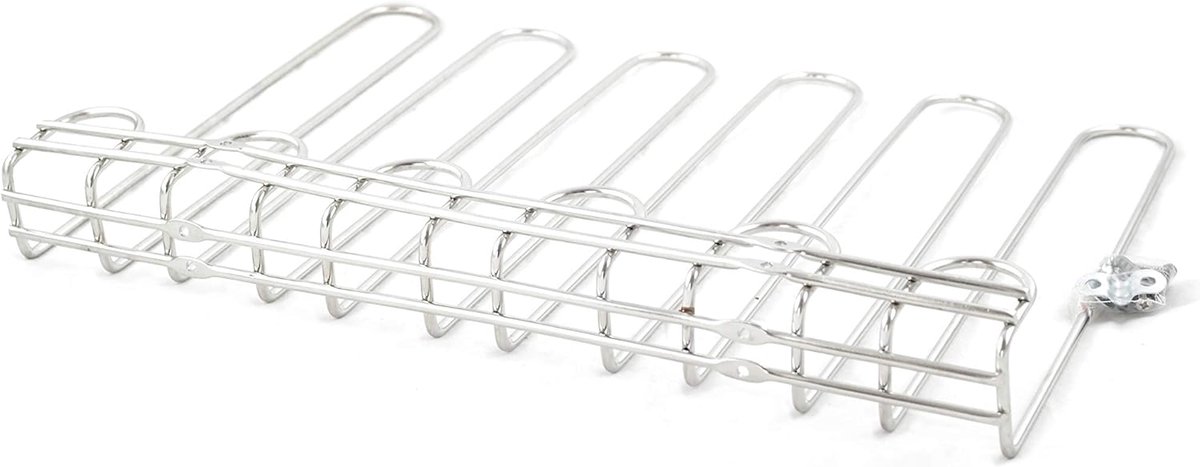 SnelShoppen - Hangende Glazenhouder voor Wand en Plafond, 6 Rails voor 20 Wijn Glazen, Roestvrij Staal, Perfect voor Bar of Restaurant