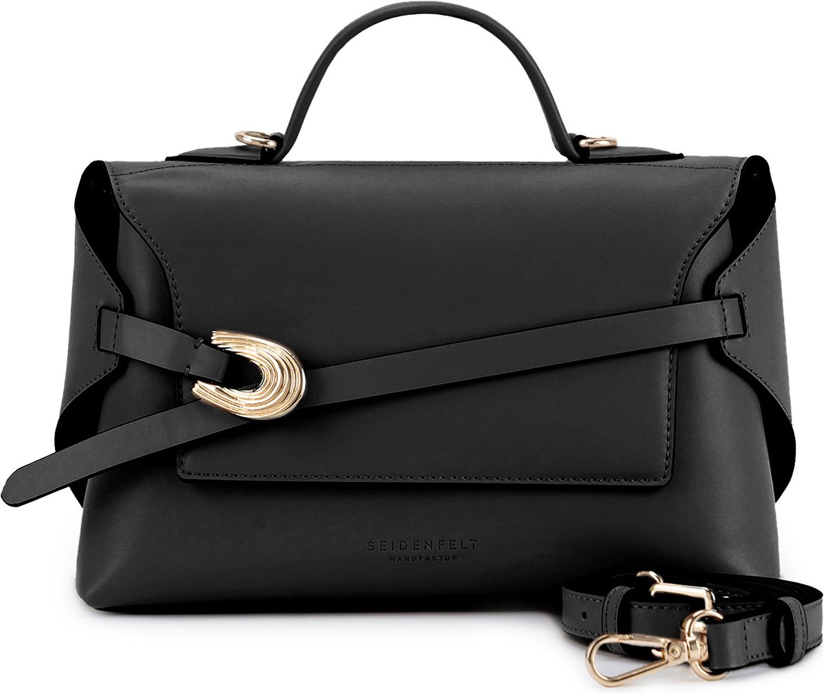 SEIDENFELT MANUFAKTUR handtas schoudertas Joensuu Hand Bag Black zwart
