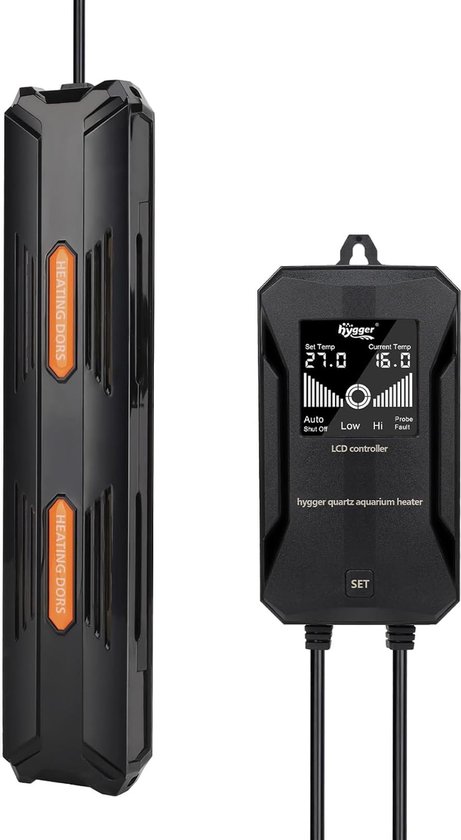 SnelShoppen - Hygger Aquarium Heater 500W - Verstelbare Temperatuur - Digitale LCD Controller - Voor 250-343L Zoet- en Zoutwater Aquariums