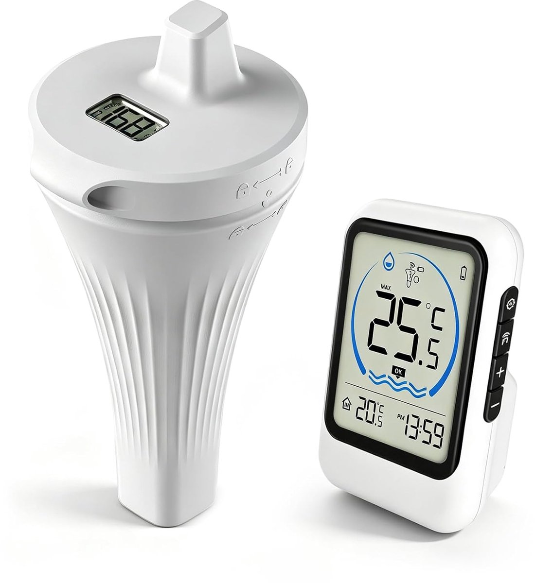 SnelShoppen - Wireless Pool Thermometer - WiFi Water Thermometer met App - Drijvende IP68 Thermometer voor Zwembad en Whirlpool - Buiten Sensor met Di
