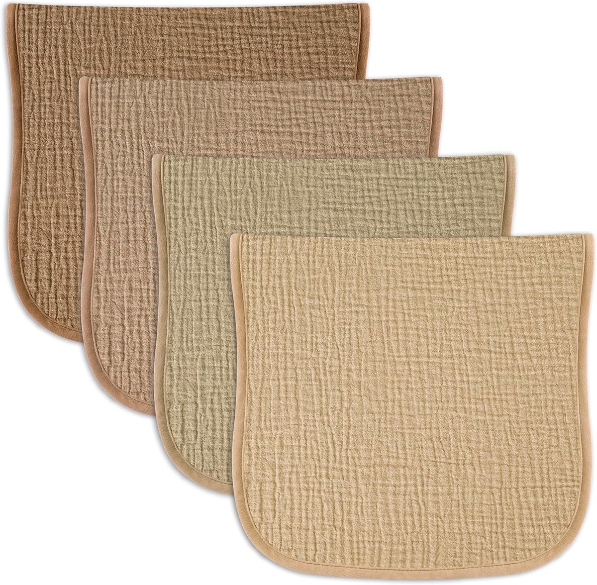 SnelShoppen - Baby Muslin Burp Cloths Set van 4 - Ultra Zachte en Absorberende Herbruikbare Molton Doeken voor Jongens en Meisjes - Essentieel voor Ni