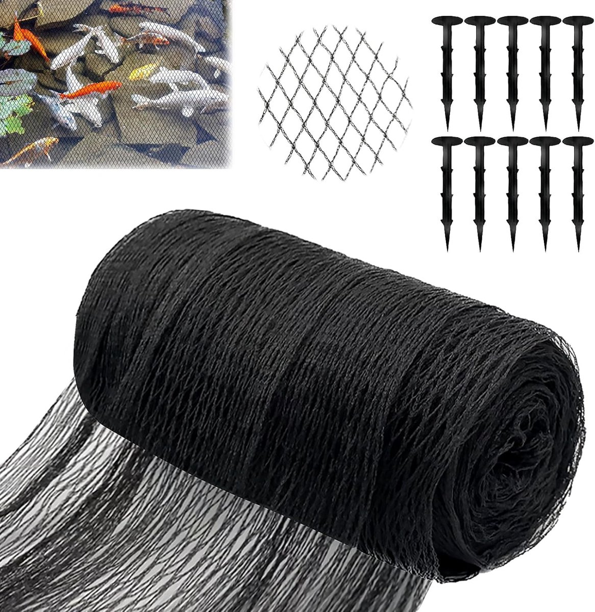 SnelShoppen - 4 x 10m Vogelbeschermnet Tuin Net - Heron Net met 10 x 10mm Fijn Gaas voor Planten, Fruitbomen, Groenten, Kippenafscherming - Herbruikba