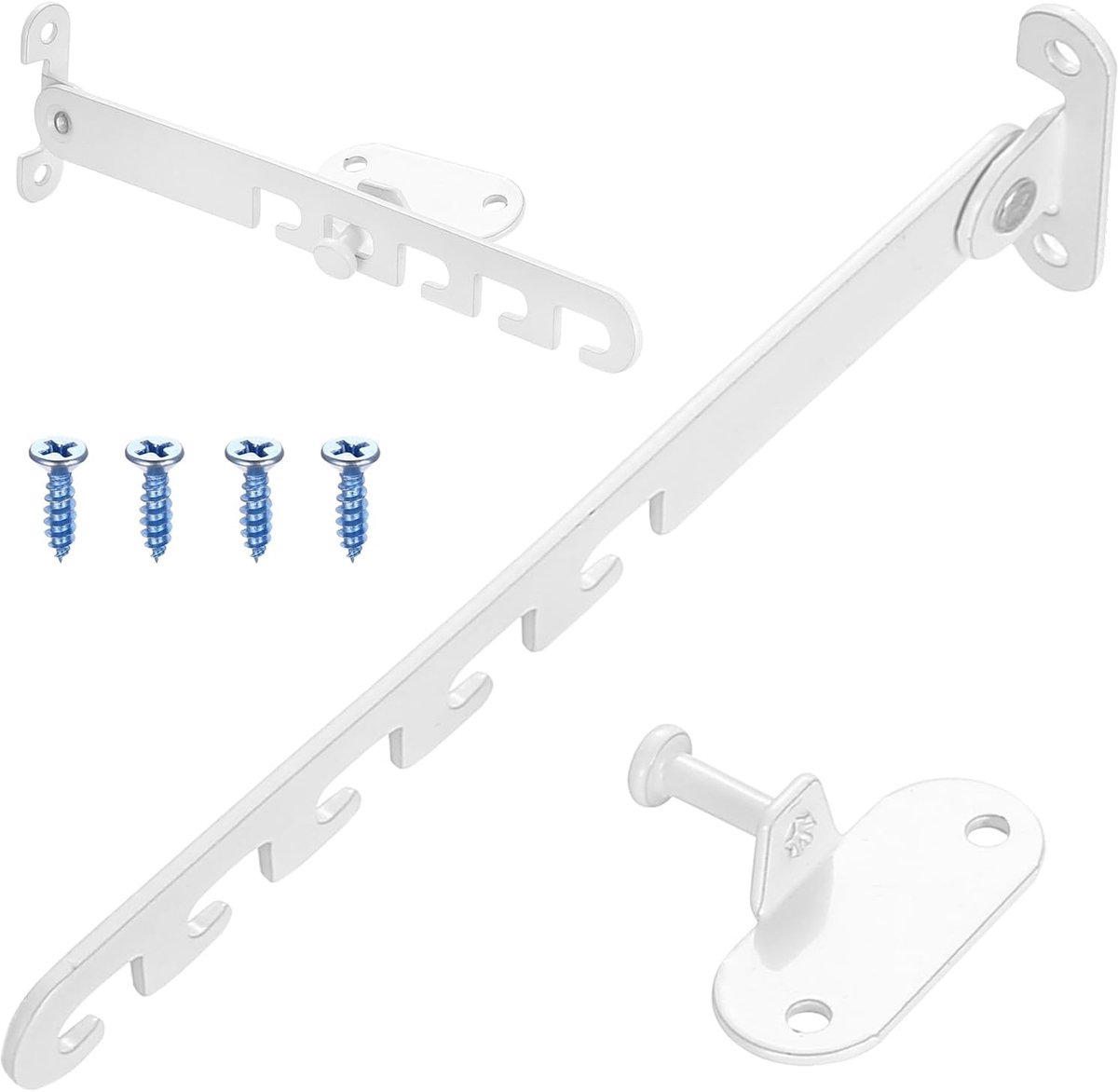 SnelShoppen - 1 Set Venster Tilt Regulator Zonder Boren, Kattenbescherming, 14 cm, Veilige Venster Lock, Wit, Ideaal Voor Thuisgebruik