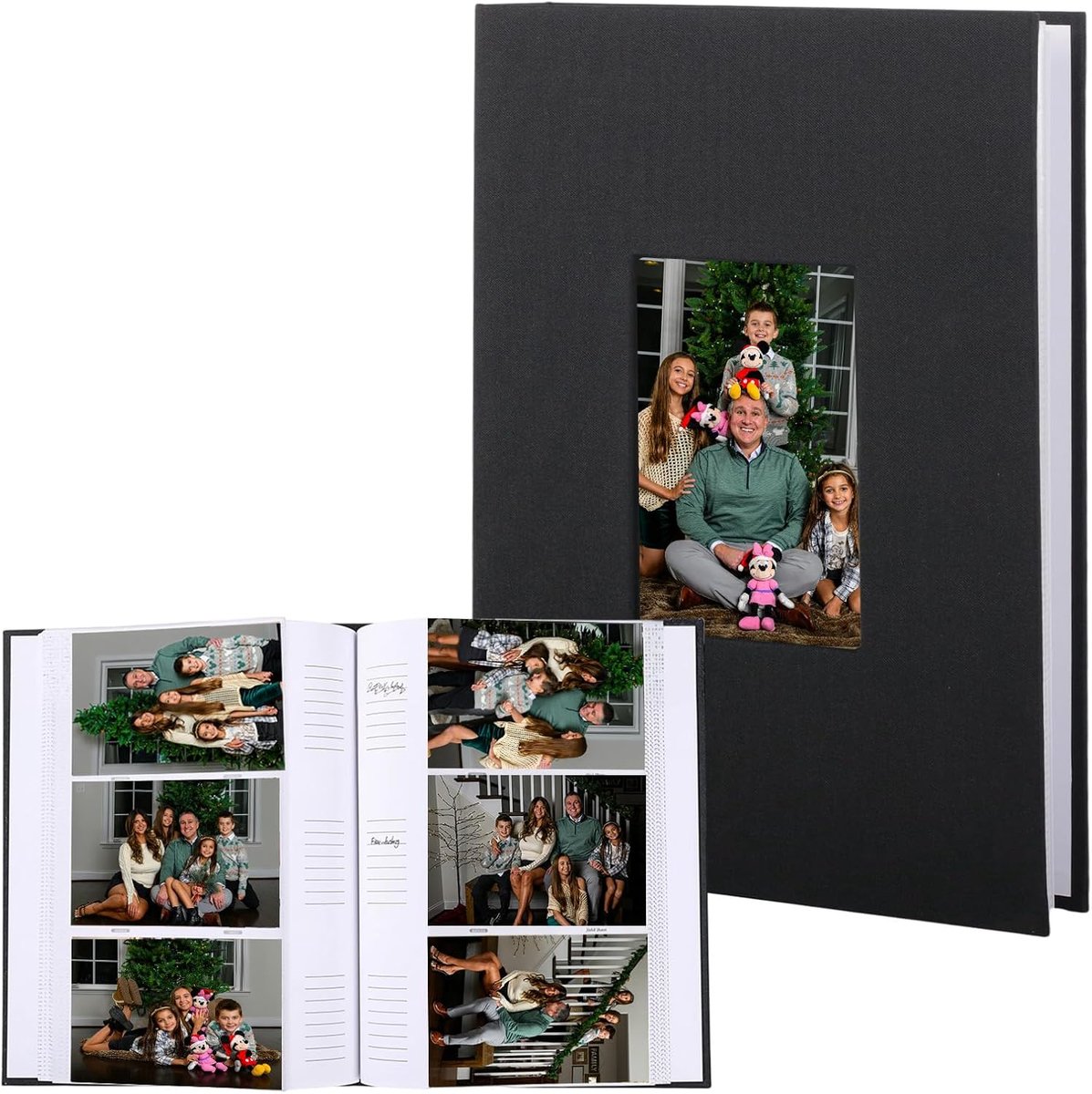 SnelShoppen - Fotoalbum 10 x 15 cm - 300 Foto's, 50 Pagina's, Leeg Fotoalbum met Zwart Linnen Kaft en Venster - Perfect voor Kinderen, Reizen, Familie