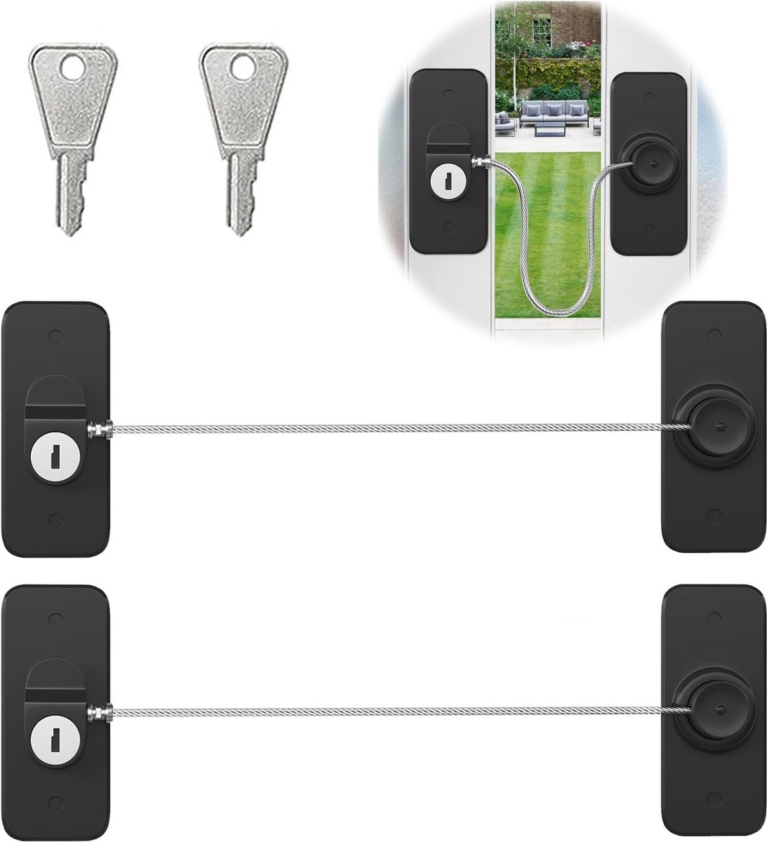 SnelShoppen - Set van 2 Veiligheidsloten voor Kinderen - Sterke Plak- of Schroefbevestiging - Geschikt voor Kasten, Ramen, Koelkasten, Wasmachines - Z
