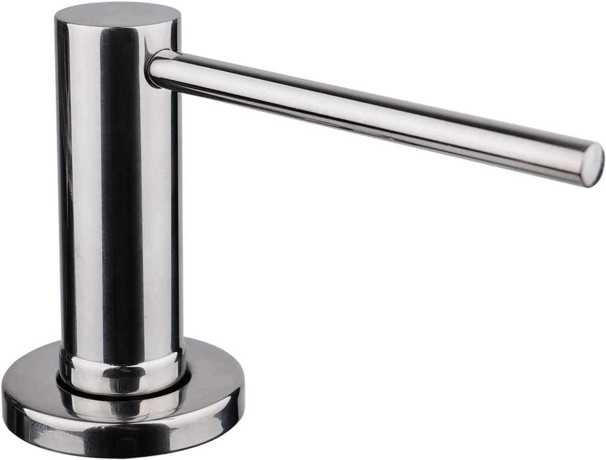 SnelShoppen - Inbouw Zeepdispenser voor Keuken en Badkamer met RVS Pomp - 17 fl. oz - Topvulling - Brushed Afwerking - Stijlvol en Praktisch