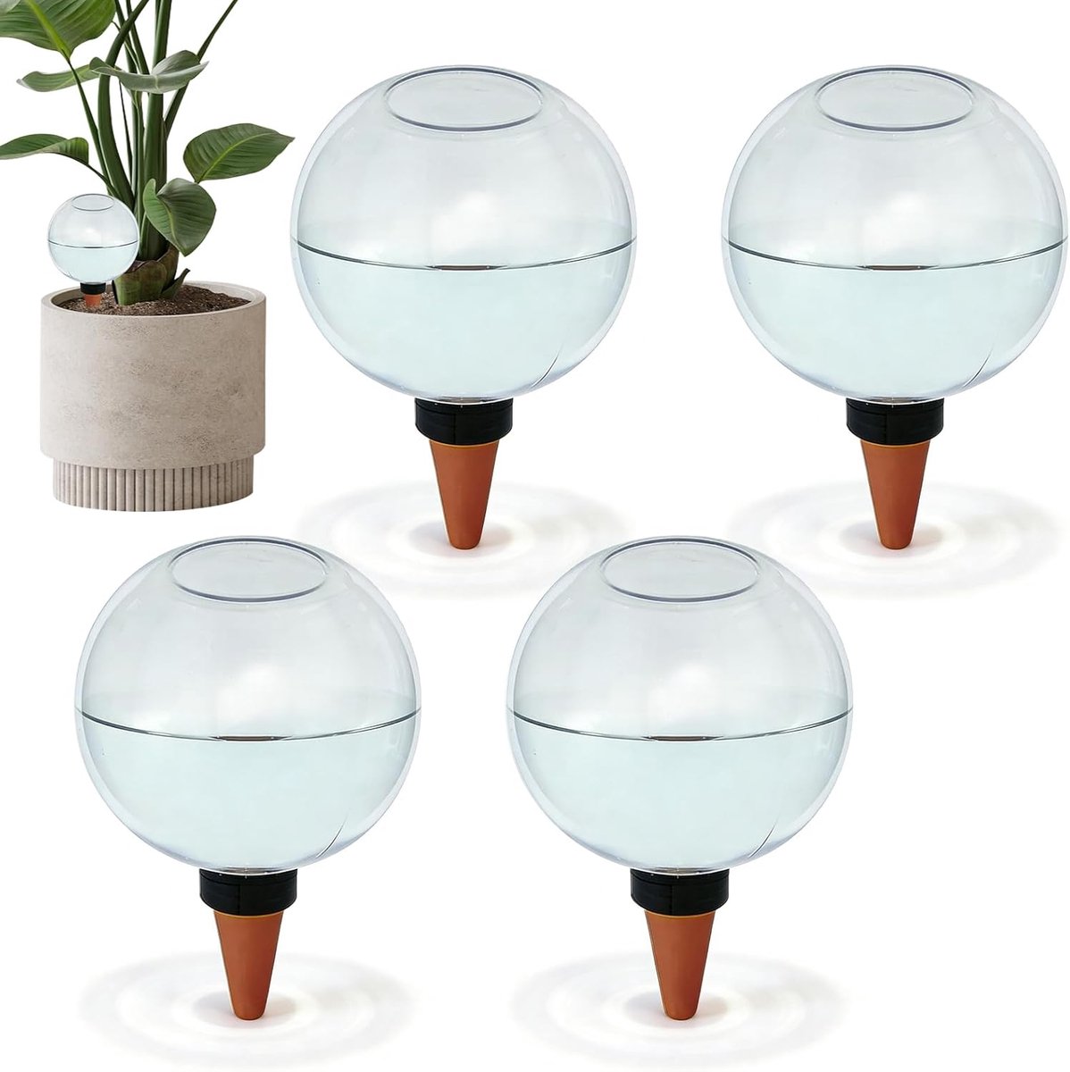 SnelShoppen - 4 Stuks Plant Irrigatie Ballen, Automatische Waterdispenser voor Planten, 500ml Zelfwatering, Ideaal voor Binnen, Balkon en Tuin