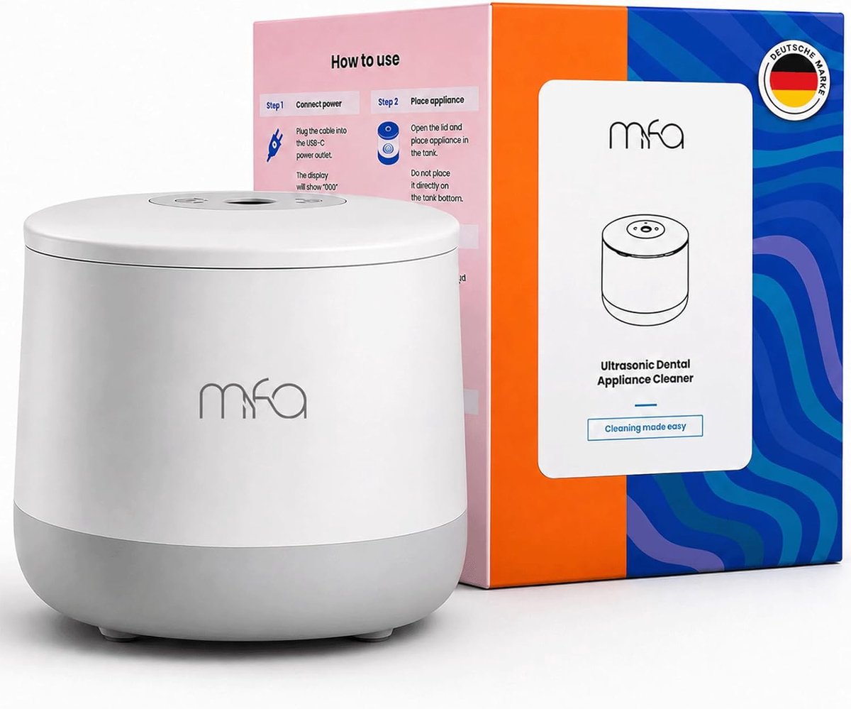 SnelShoppen - Ultrasonic Cleaner voor Tanden, Beugels, Retainers, Aligners, Kunstgebitten, Sieraden - Multifunctioneel, Draagbaar, Efficiënt