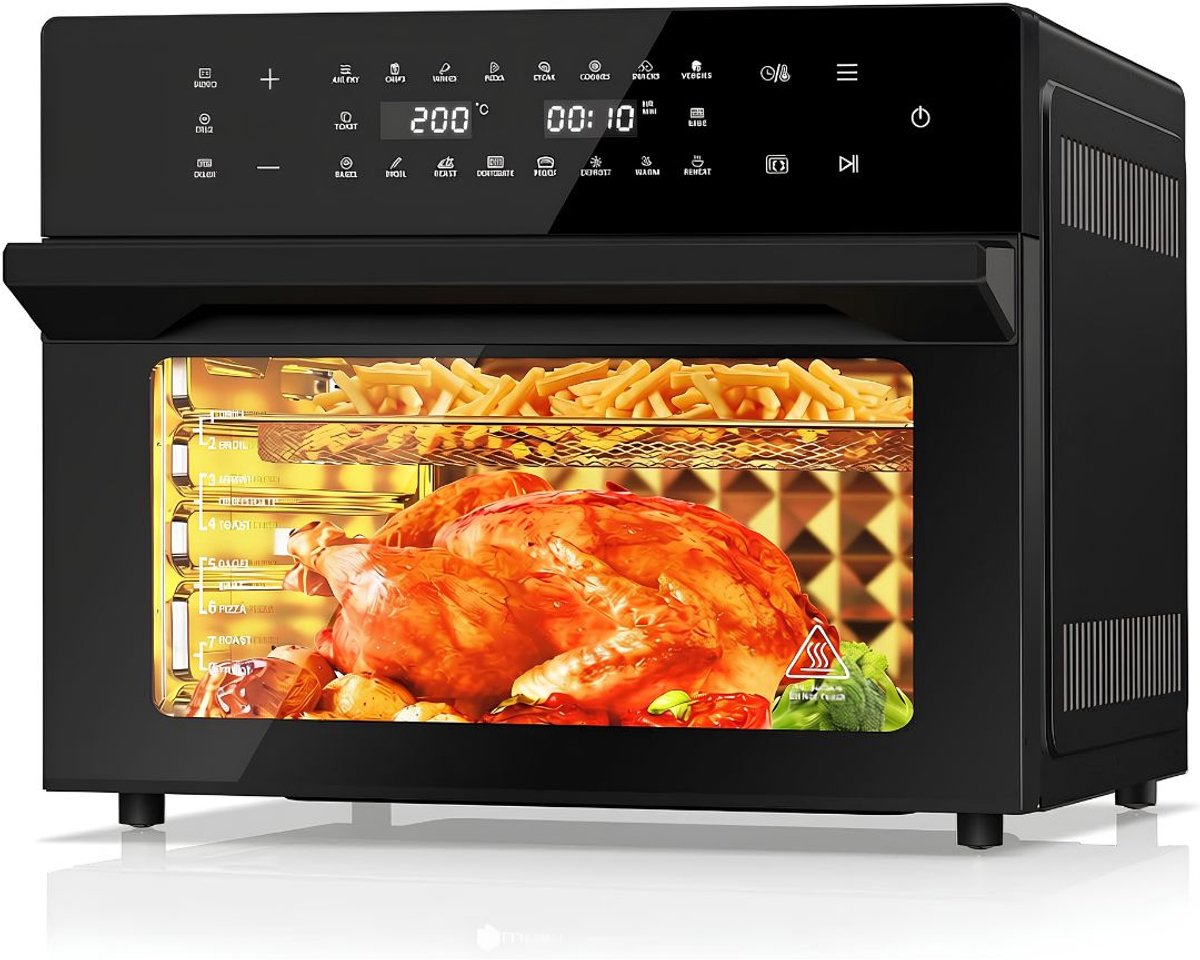 JCP® Mini Oven - 30L Mini-oven - Mini-oven met LED-touchscreen - Zwart - 46cm x 43cm x 37cm