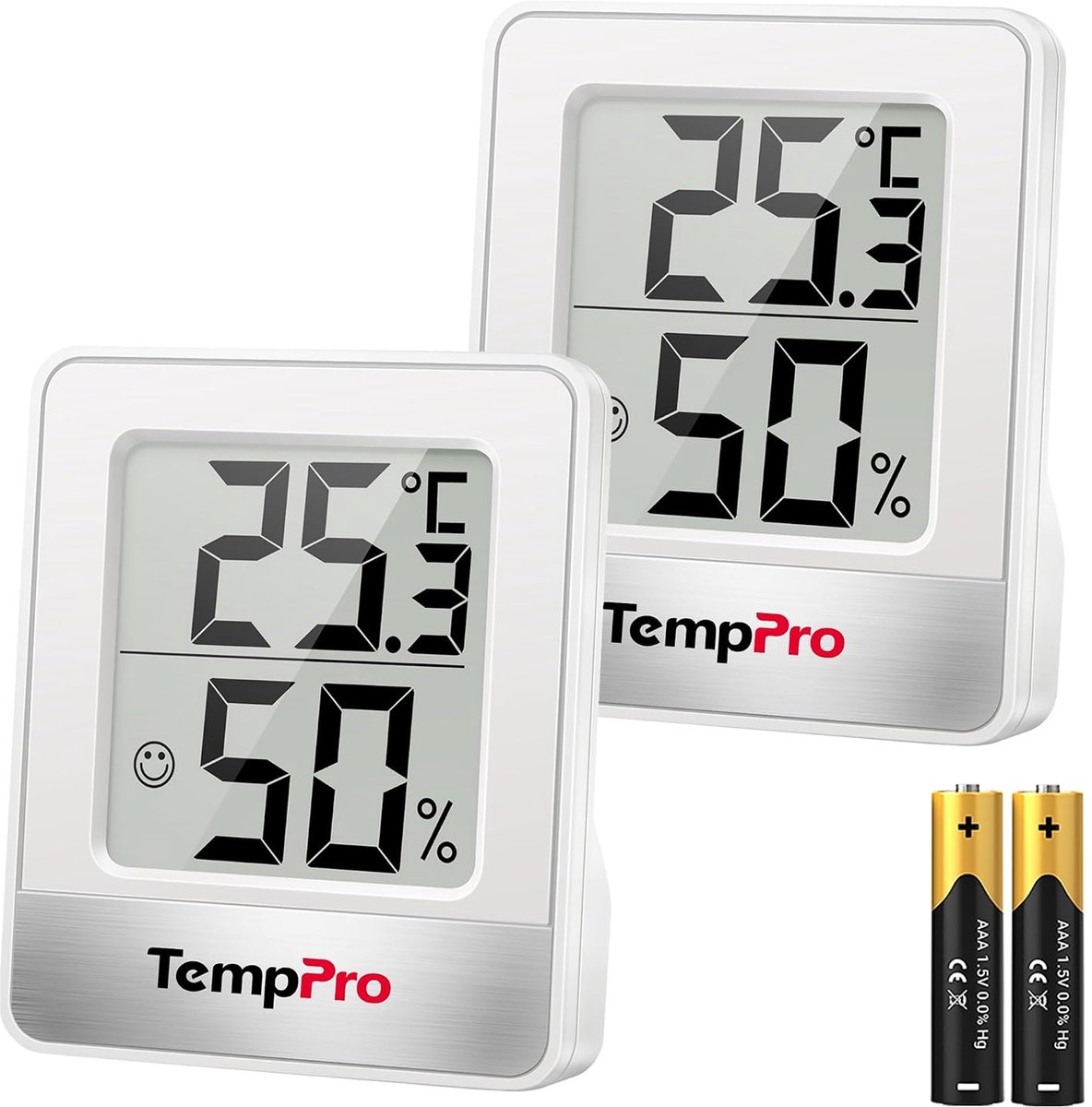 SnelShoppen - Digitale Kamerthermometer Hygrometer Mini Temperatuur Monitor Luchtvochtigheid Meter Voor Thuis Kantoor - Comfort Indicator Met Smile Ic