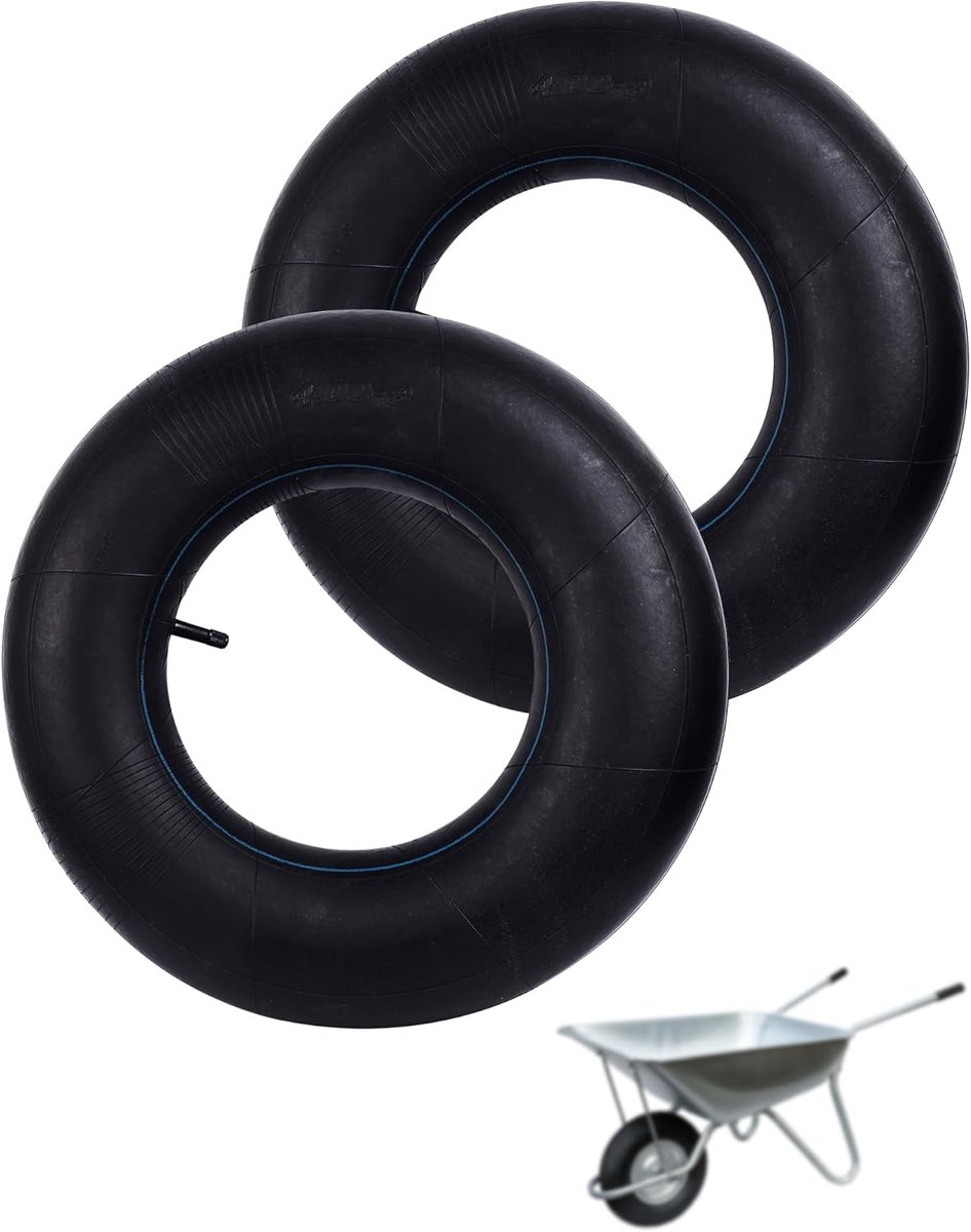 SnelShoppen - 2x Binnenband 4.80/4.00-8 voor Tuinwagen, Handkar, Robuuste Rubber, TR13 Ventiel, Geschikt voor Tuin, Camping, 30 PSI