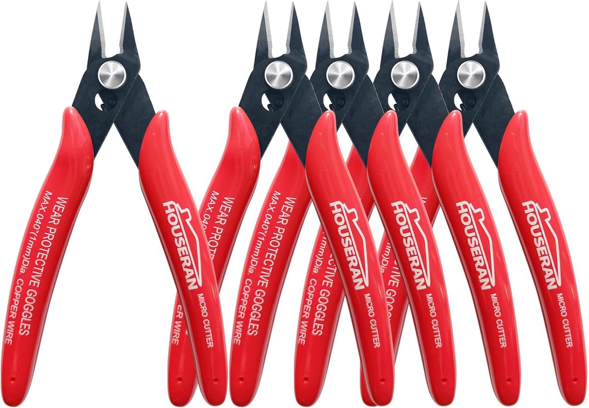 SnelShoppen - 5 Inch Kabelknipper, 5 Stuks, Diagonaal Cutter, Precisieklemmen, Mini Draadknipper, Geschikt voor Sieraden en Modelbouw