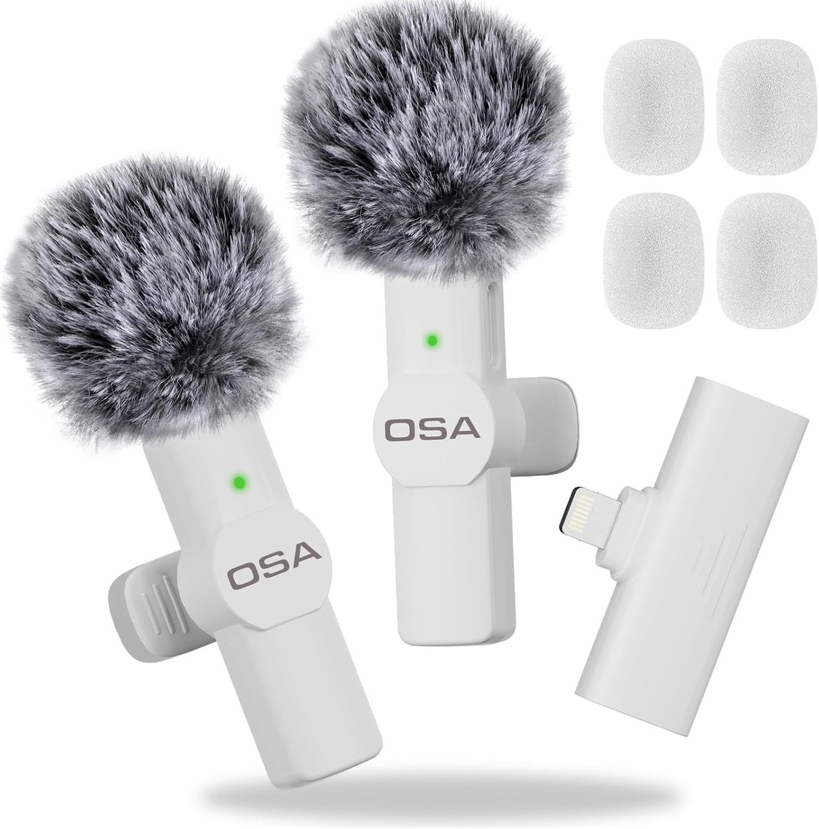 Thijox - Draadloze Lavalier Microfoon voor iPhone Video-opname - 2 Stuks - Ideaal voor YouTube, Interview, Vlog - Wit - Geschikt voor iPhone 14 en lag