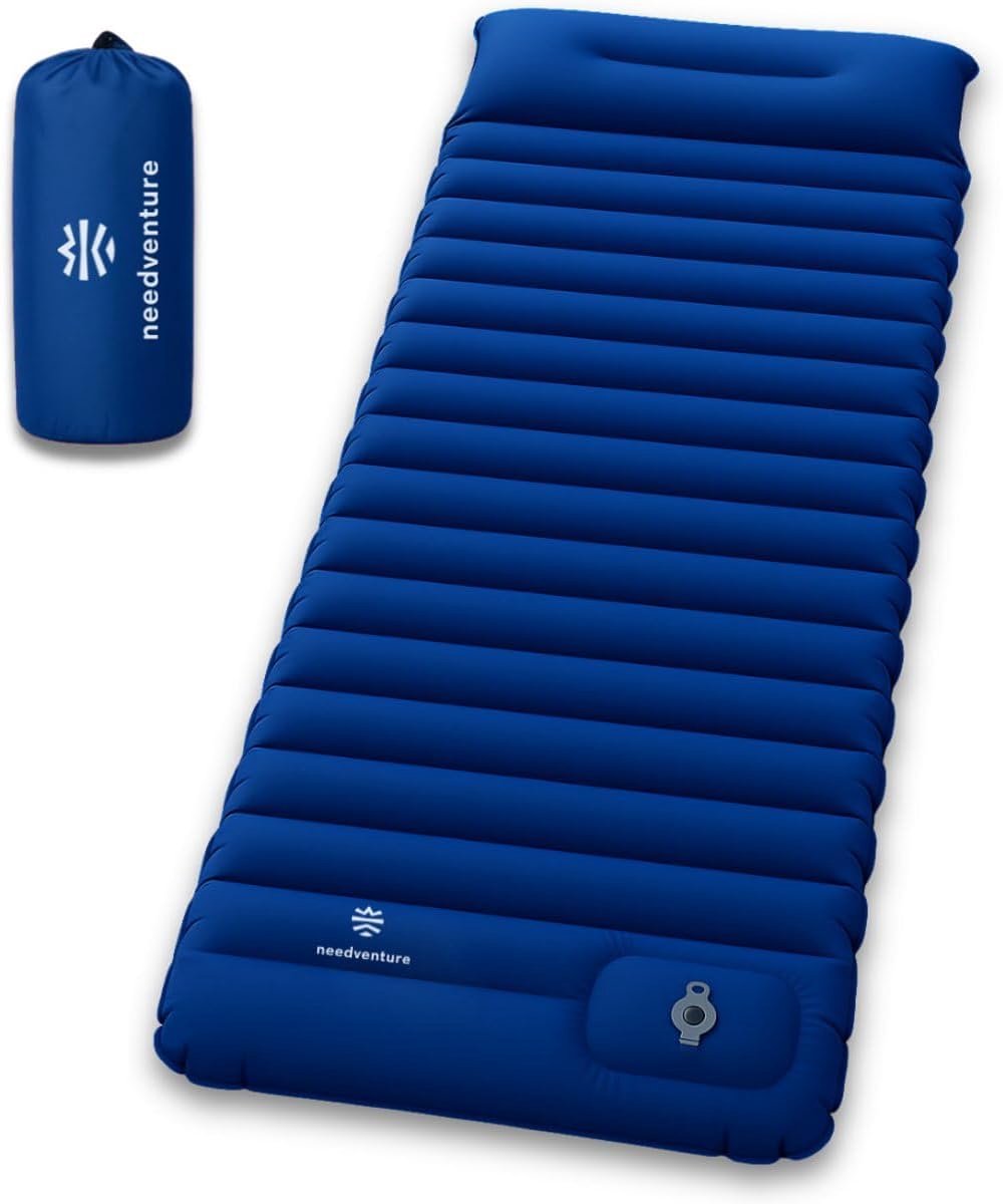 SnelShoppen - 10CM Slaapmat Zelfopblazend - Lichtgewicht & Compact - Slaapmatje met Voetpomp - Camping Matras - Opvouwbaar Logeer Matras - Luchtbed 1