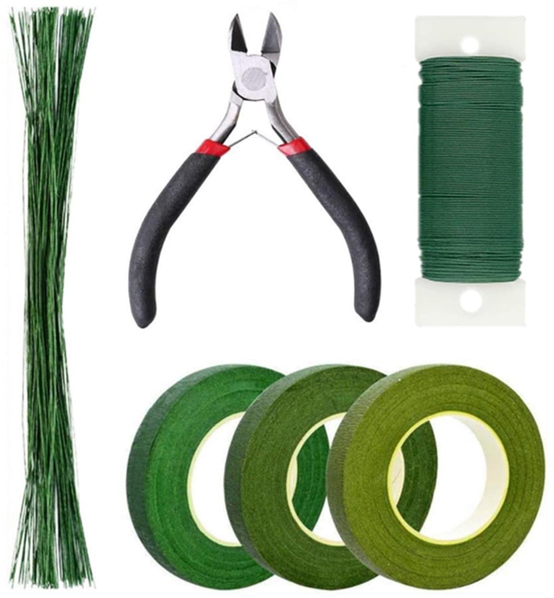 SnelShoppen - Bloemen Arrangement Kit 6 Stuks - DIY Boeket Gereedschap met Bloemengroene Paddledraad, Bloemenlinten en Wire Cutter voor Feest en Tuin