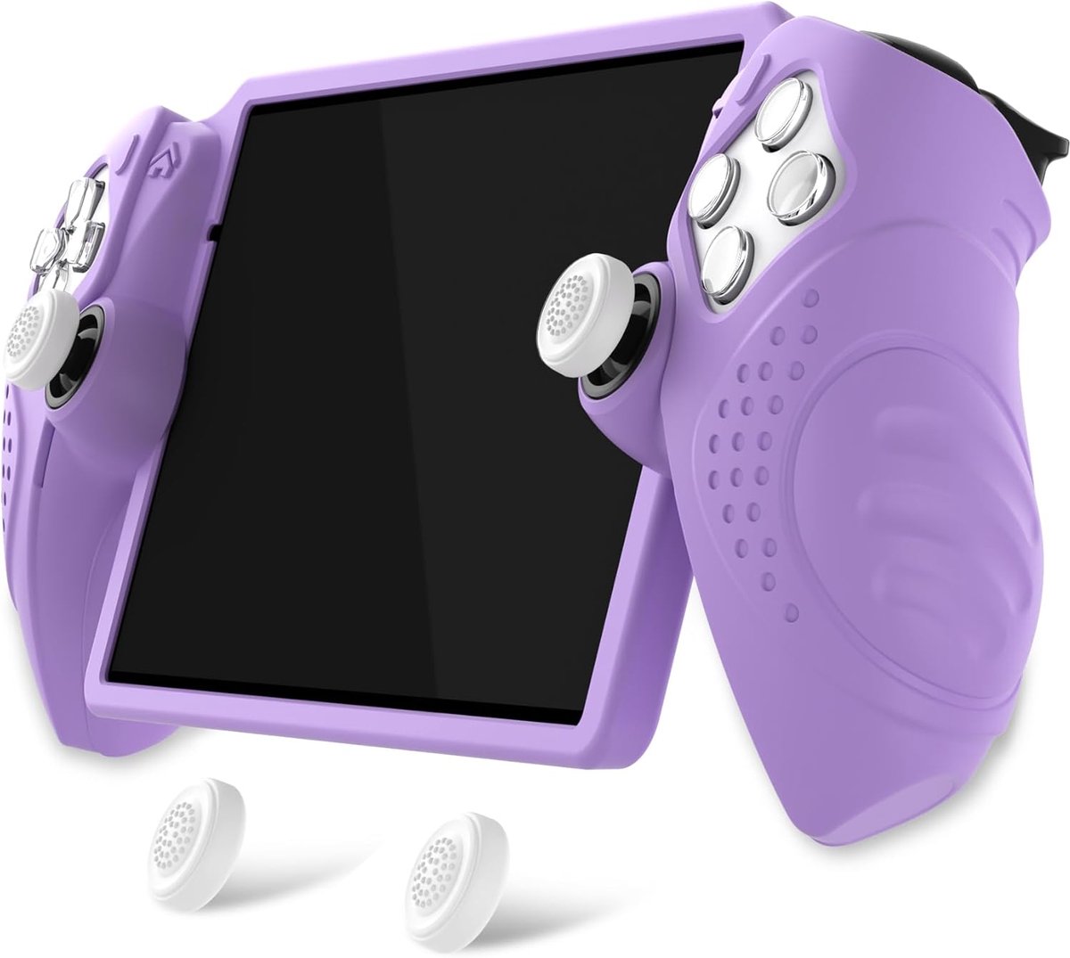 SnelShoppen - Silicone Beschermhoes voor PS Portal Remote Player - Shockproof, Antislip Grip met Duimgrepen, Ergonomische Guardian Editie in Mauve Paa