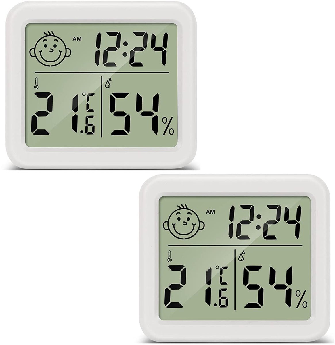 SnelShoppen - Digitale Thermometer Hygrometer - Nauwkeurige Indoor Thermometer met LCD Scherm - Draagbare Vochtigheidsmeter voor Huis, Kantoor en Kass