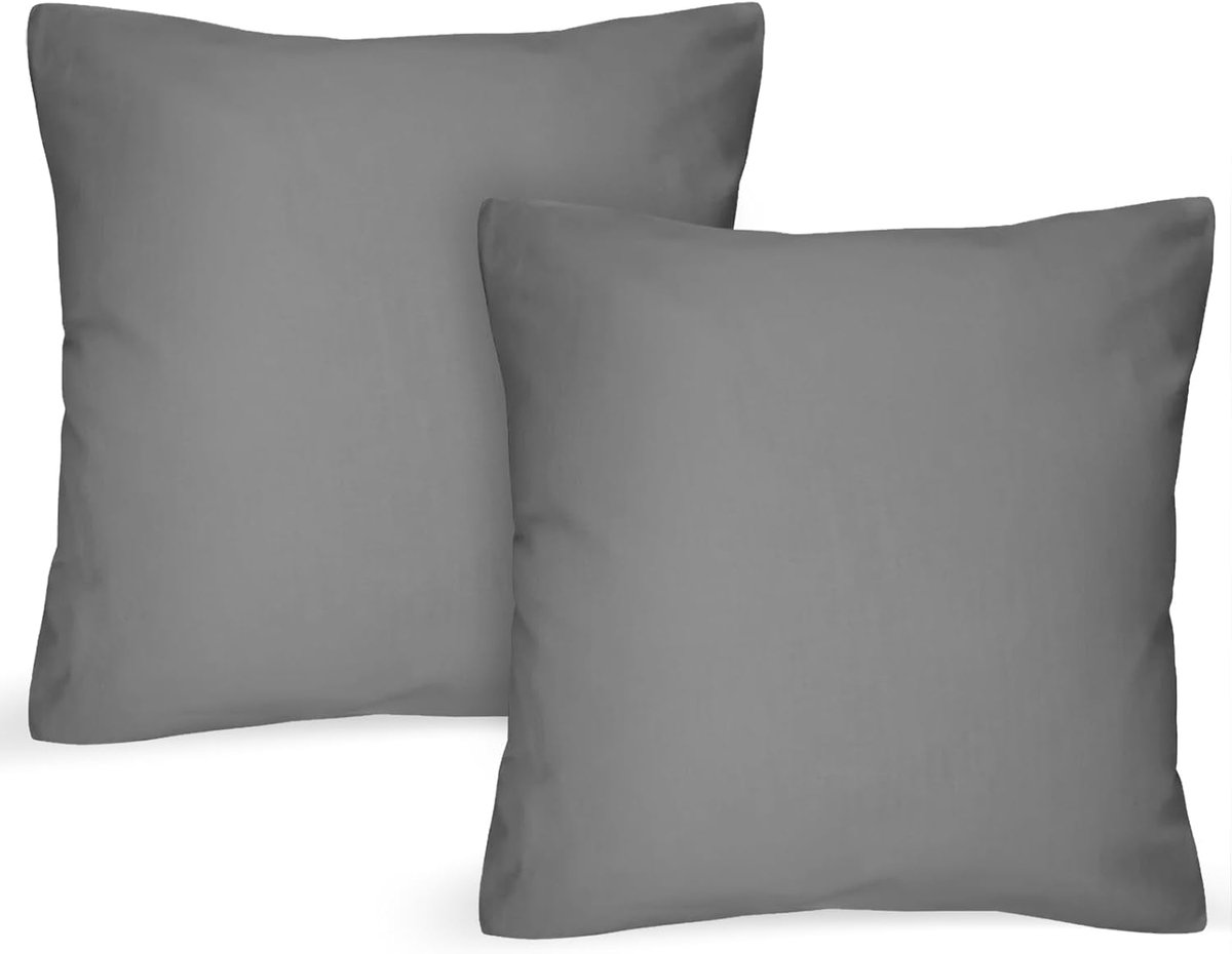 SnelShoppen - Luxe Fiber Kussenhoes 65 x 65 cm - Donkergrijs Microfiber - Ademend, Lichtgewicht en Vochtabsorberend - Geschikt voor Alle Seizoenen