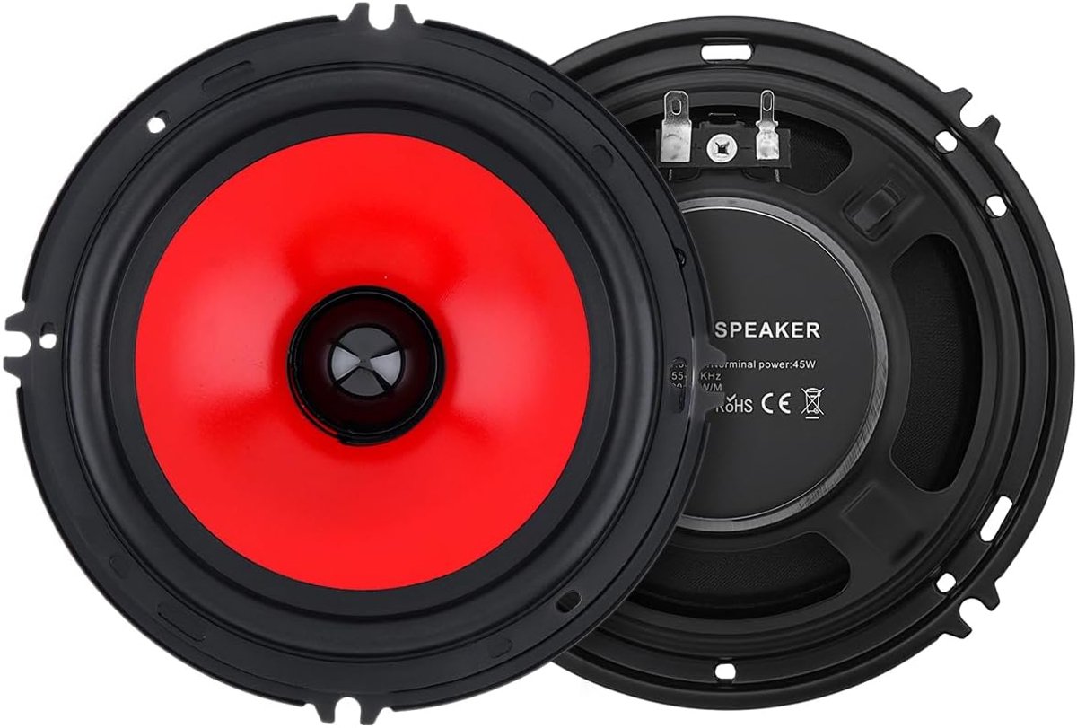 SnelShoppen - 6.5" Coaxiale Auto Luidsprekers Set van 2 - Vochtbestendig Heavy Mid-Bass Tweeter met Hoge Machtsoutput voor Perfecte Geluidskwaliteit