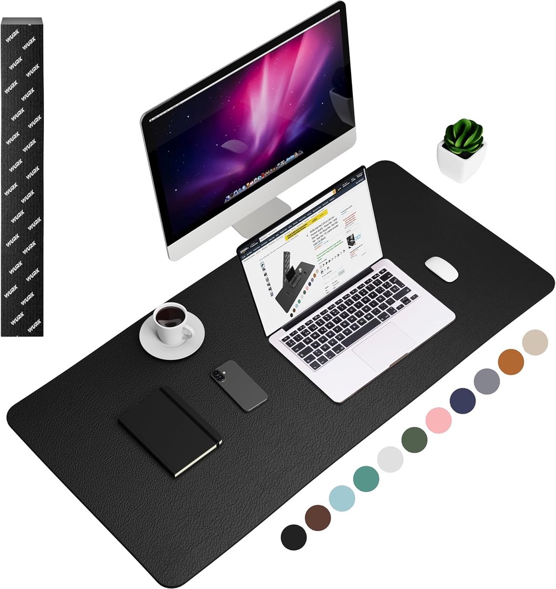 SnelShoppen - Professionele Bureau Onderlegger 120x60 cm - XXL Muismat - Multifunctionele Desk Mat - Zwart - Ideaal voor Thuiswerk en Kantoor