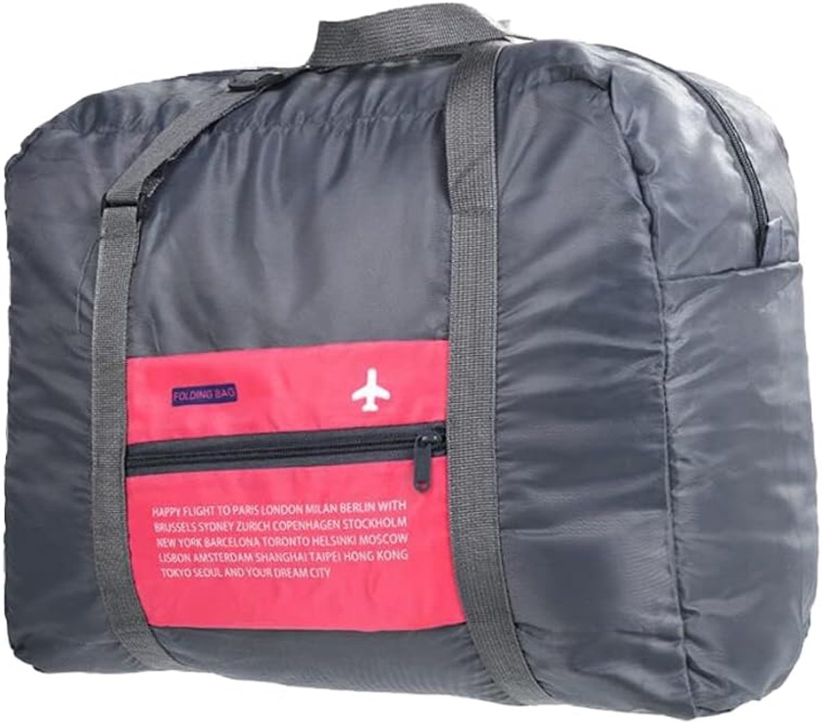 SnelShoppen - Travel bag Flightbag - Handbagage Koffer - Vouwbare Reisbag - Organizer voor Koffer - Roze Multicolour - Perfect als Weekendtas of Carry