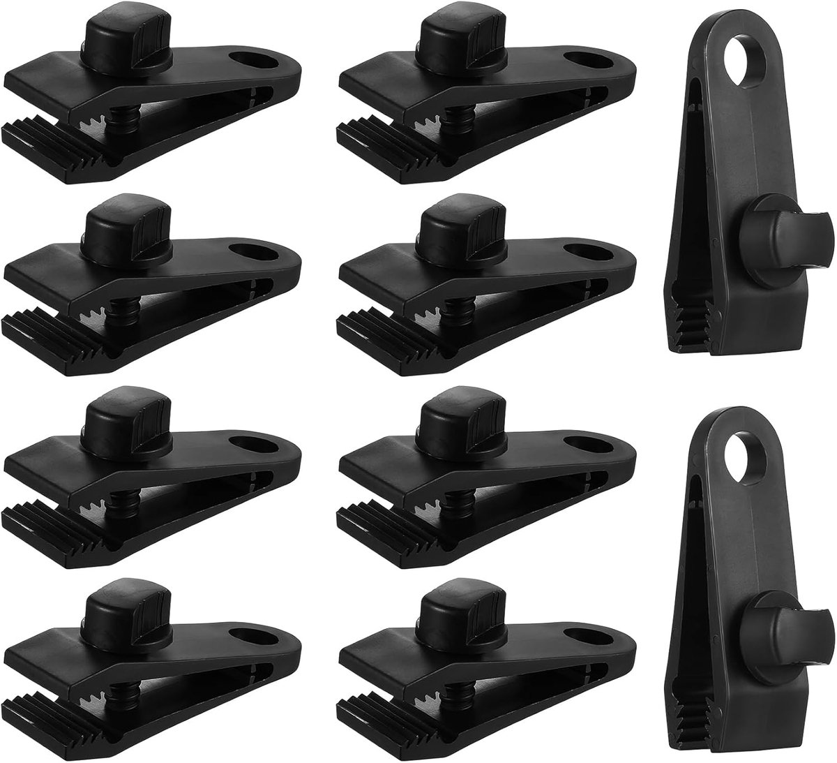 SnelShoppen - 10 Stuks Zeilspanners en Tentzeil Clips - Universele Bevestigingsclips voor Camping, Luifels, Banner - Zwarte Tentklemmen van Hoogwaardi