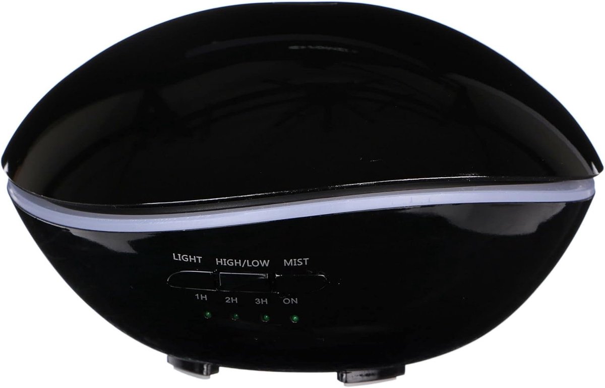 SnelShoppen - Stone Aroma Diffuser Black Gloss 500 ml - Ultrasonic Luchtbevochtiger voor Aromatherapie en Geurverspreiding in Woonkamer, Slaapkamer, K